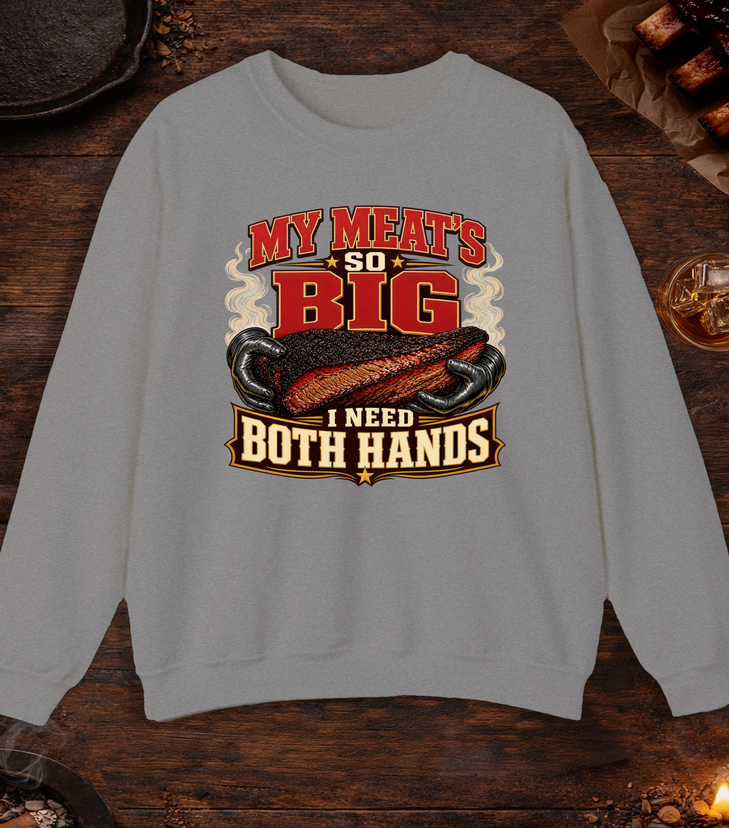 Meats So Big Crewneck - Sport Grey