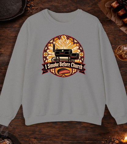 Smoke Before Church Crewneck - Sport Grey