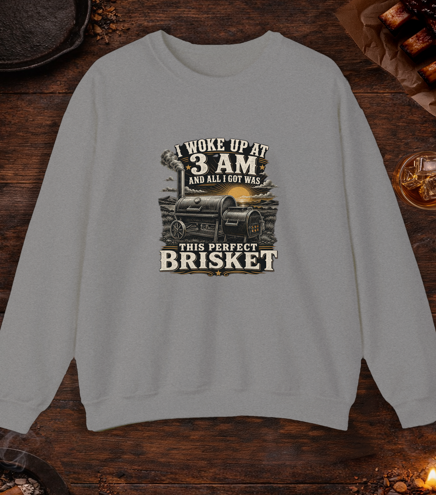 Woke Up At 3am Crewneck - Sport Grey