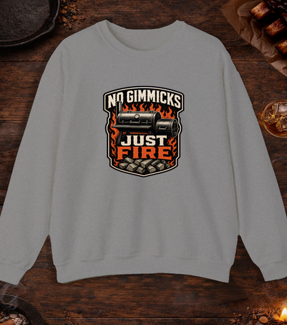 No Gimmicks Just Fire Crewneck - Sport Grey