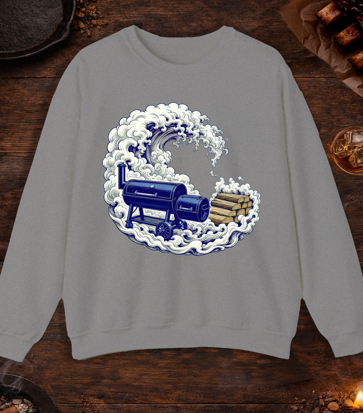 Smoke Wave Crewneck - Sport Grey