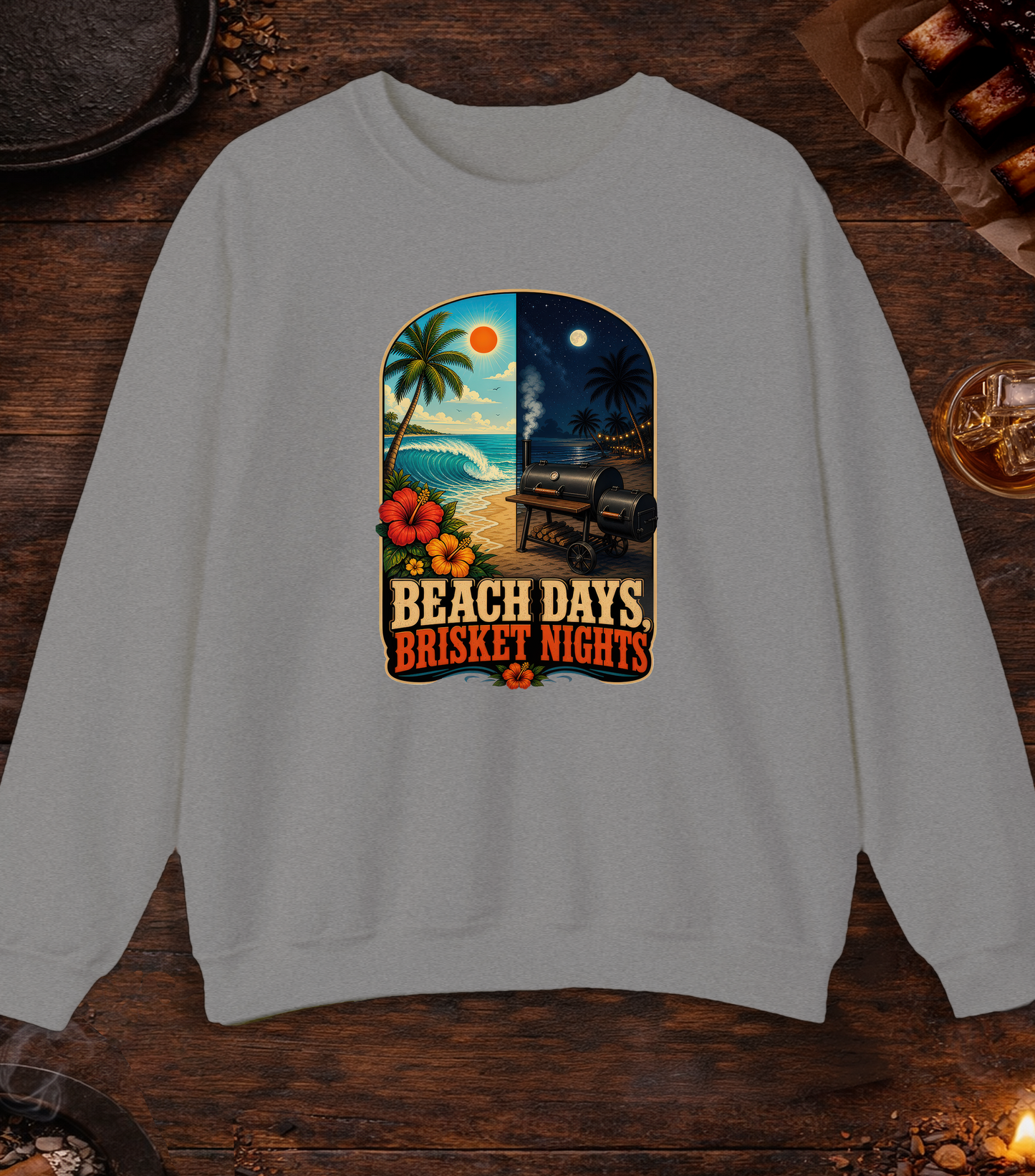 Beach Days Crewneck - Sport Grey