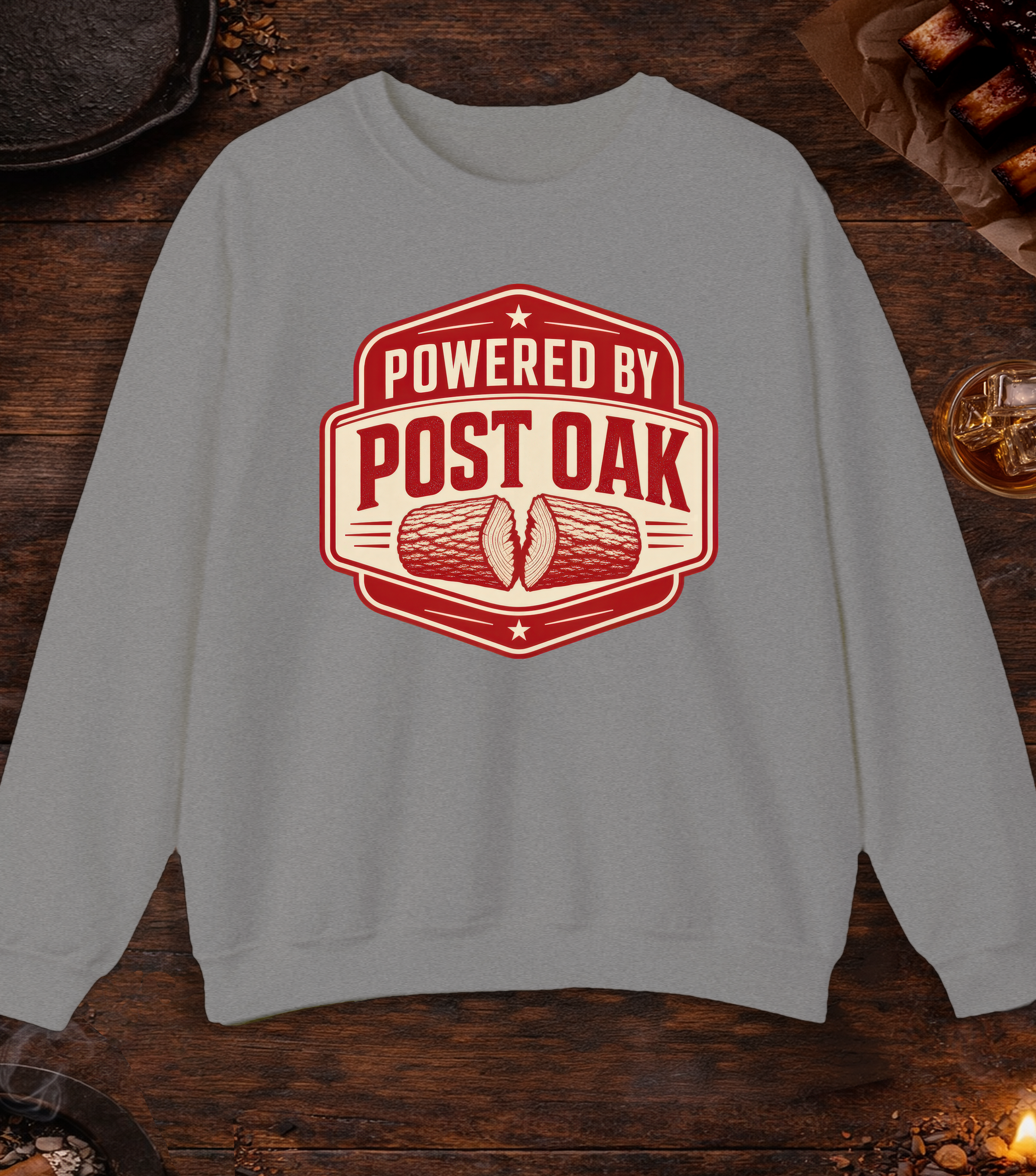 Powered by Post Oak Crewneck - Sport Grey