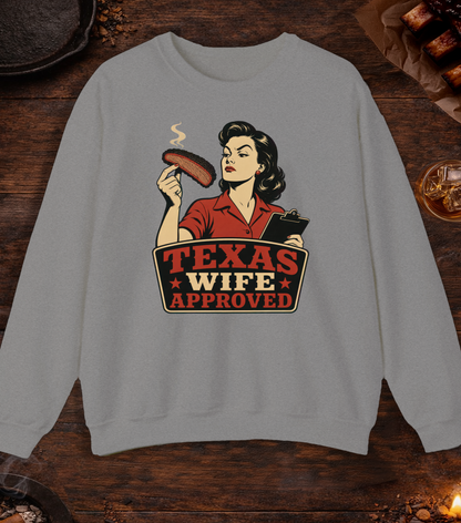 Texas Wife Approved Crewneck - Sport Grey