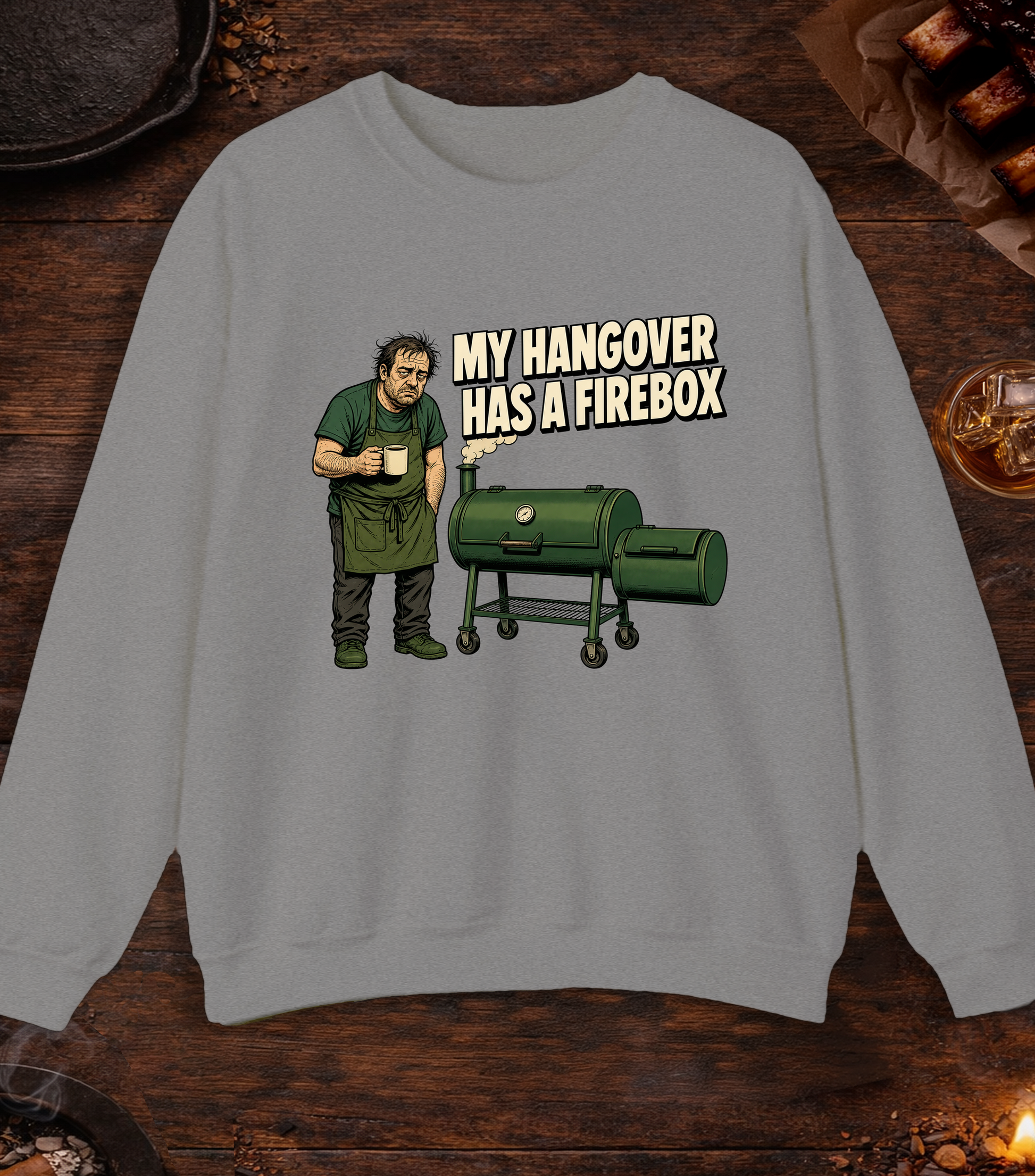 Hangover Firebox Crewneck - Sport Grey