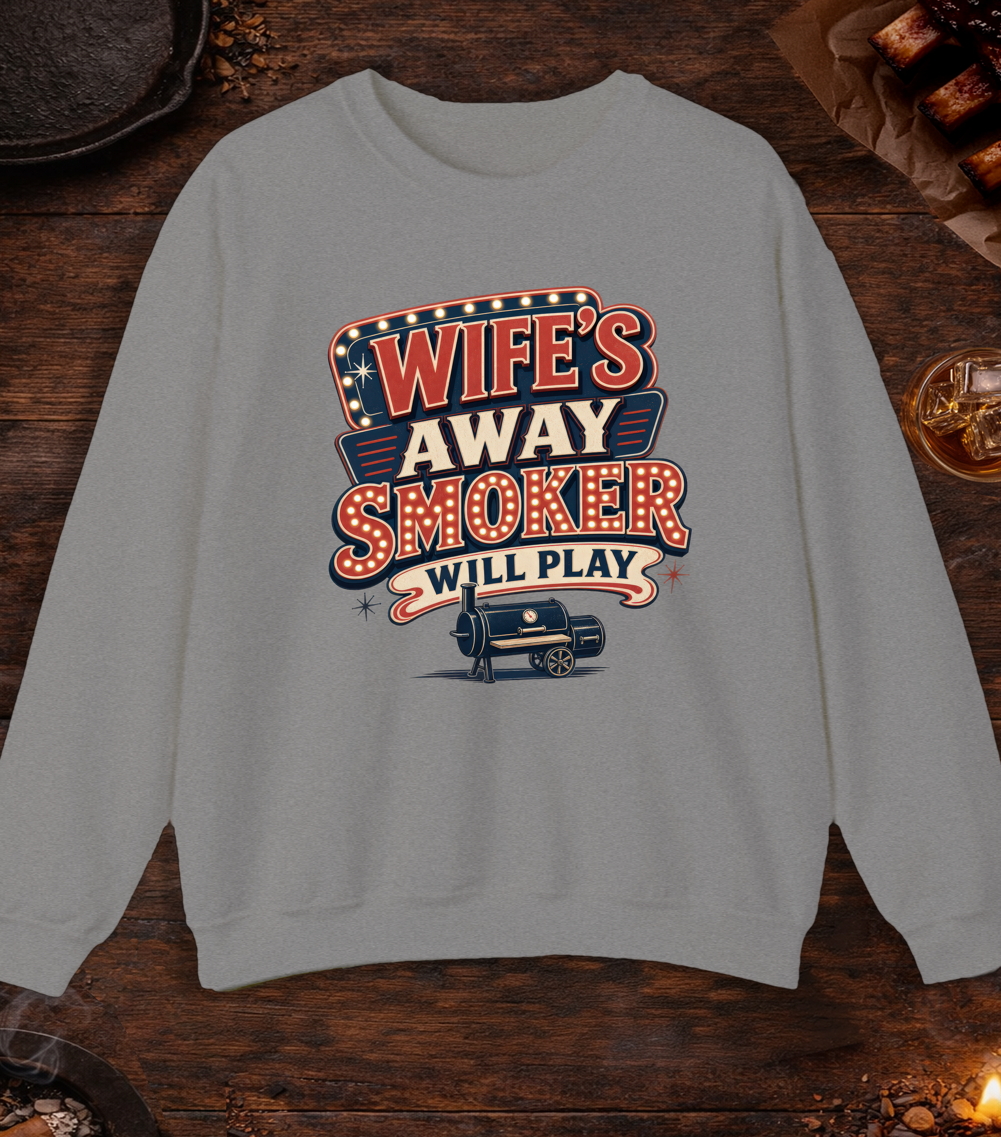 Wife's Away Crewneck - Sport Grey