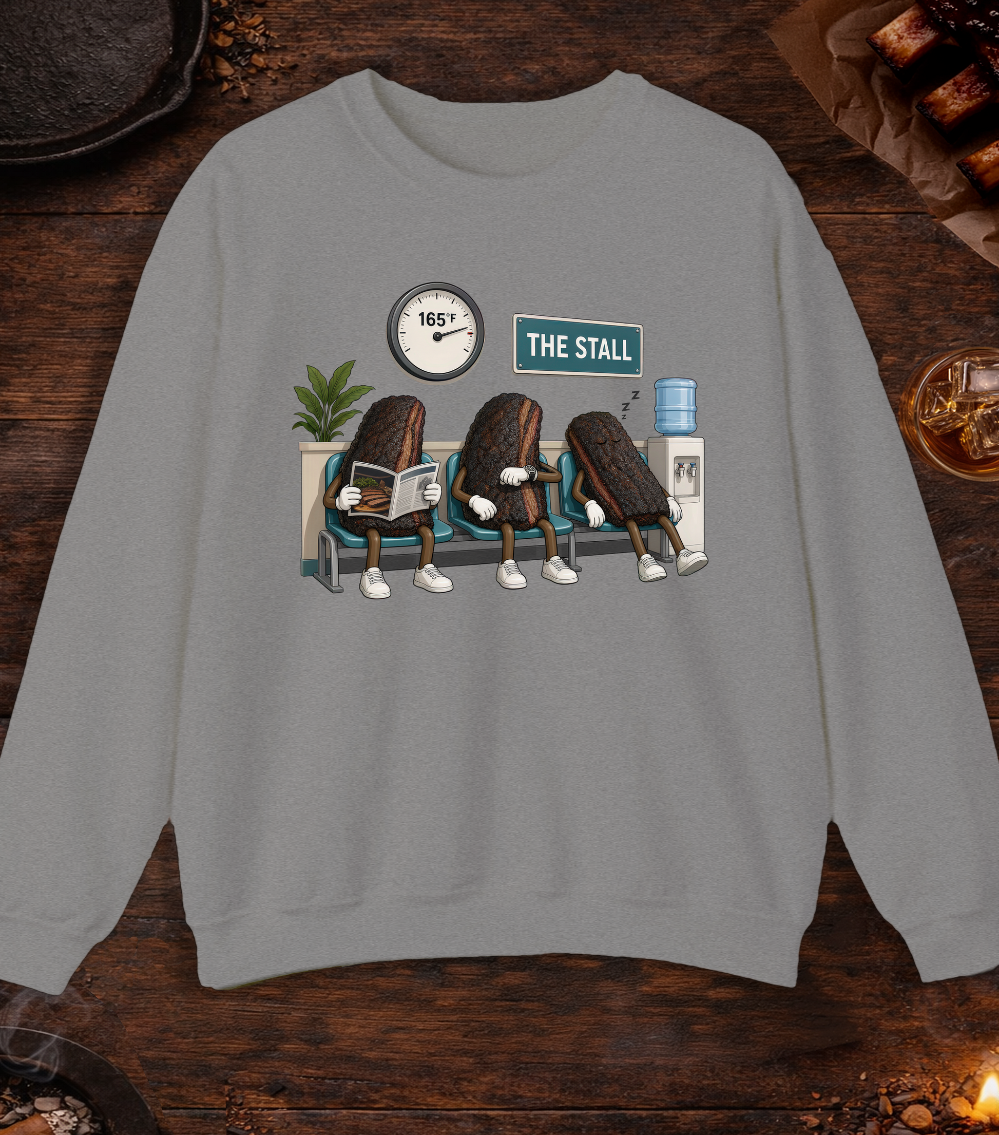 Stall Waiting Room Crewneck - Sport Grey