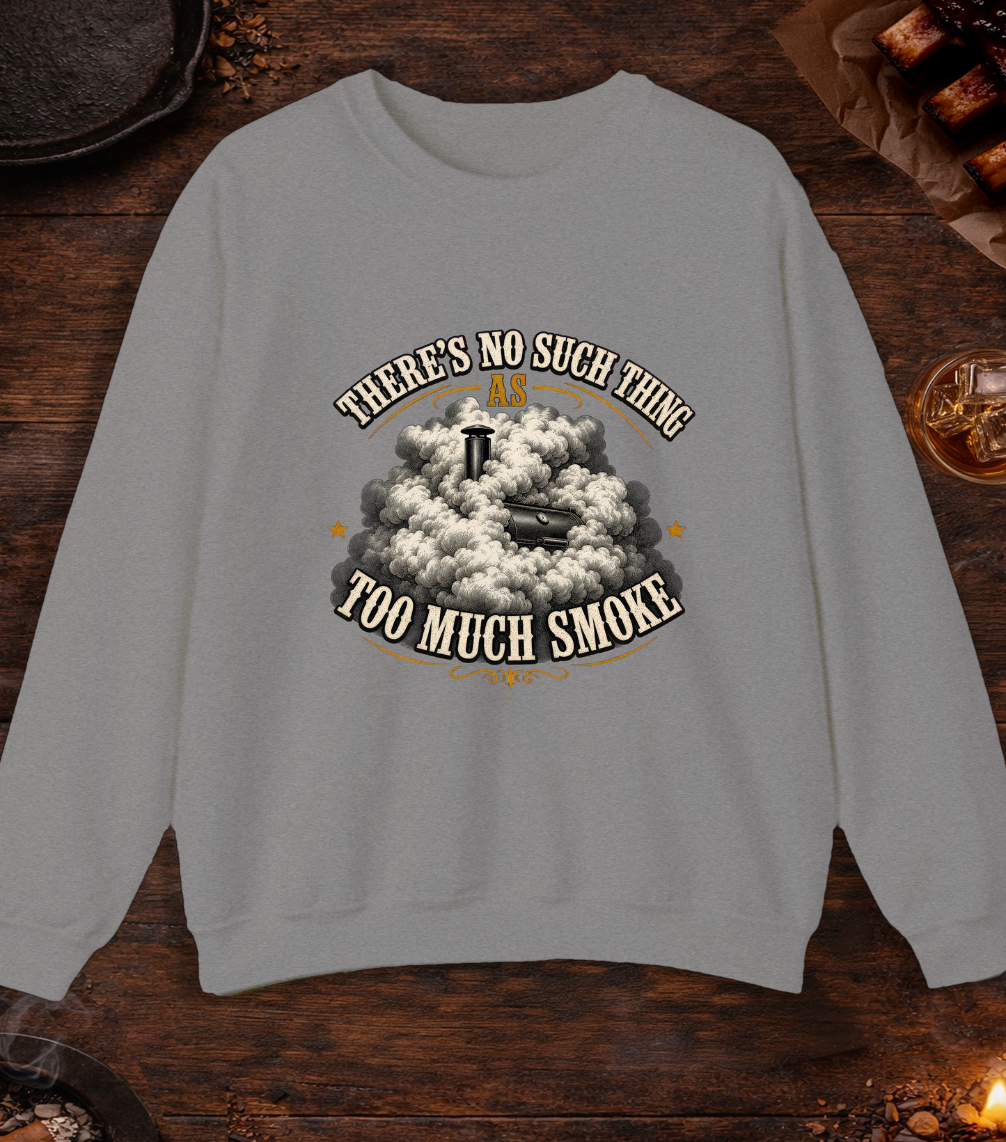 Too Much Smoke Crewneck - Sport Grey