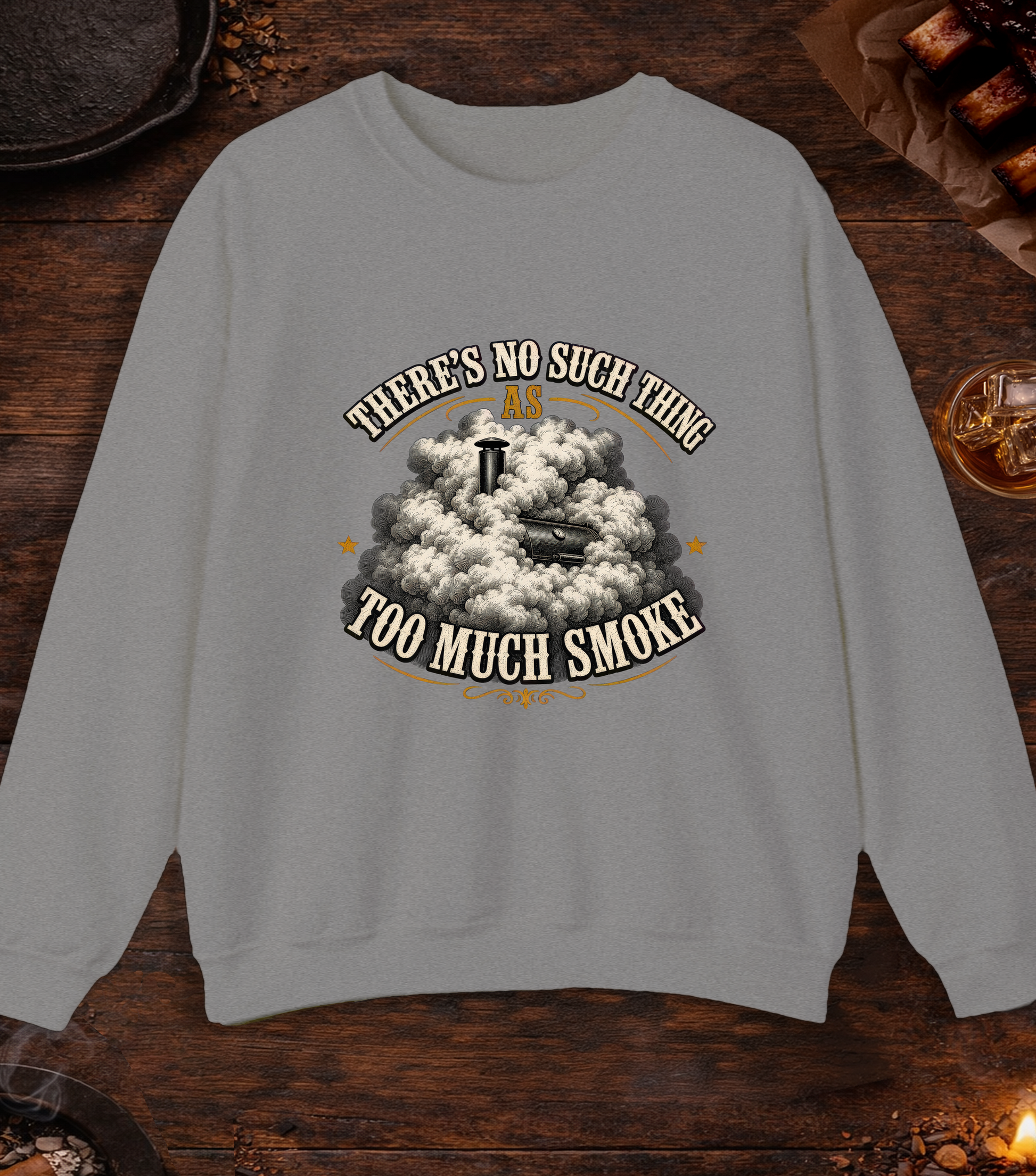Too Much Smoke Crewneck - Sport Grey