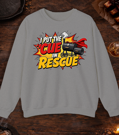 Cue in Rescue Crewneck - Sport Grey