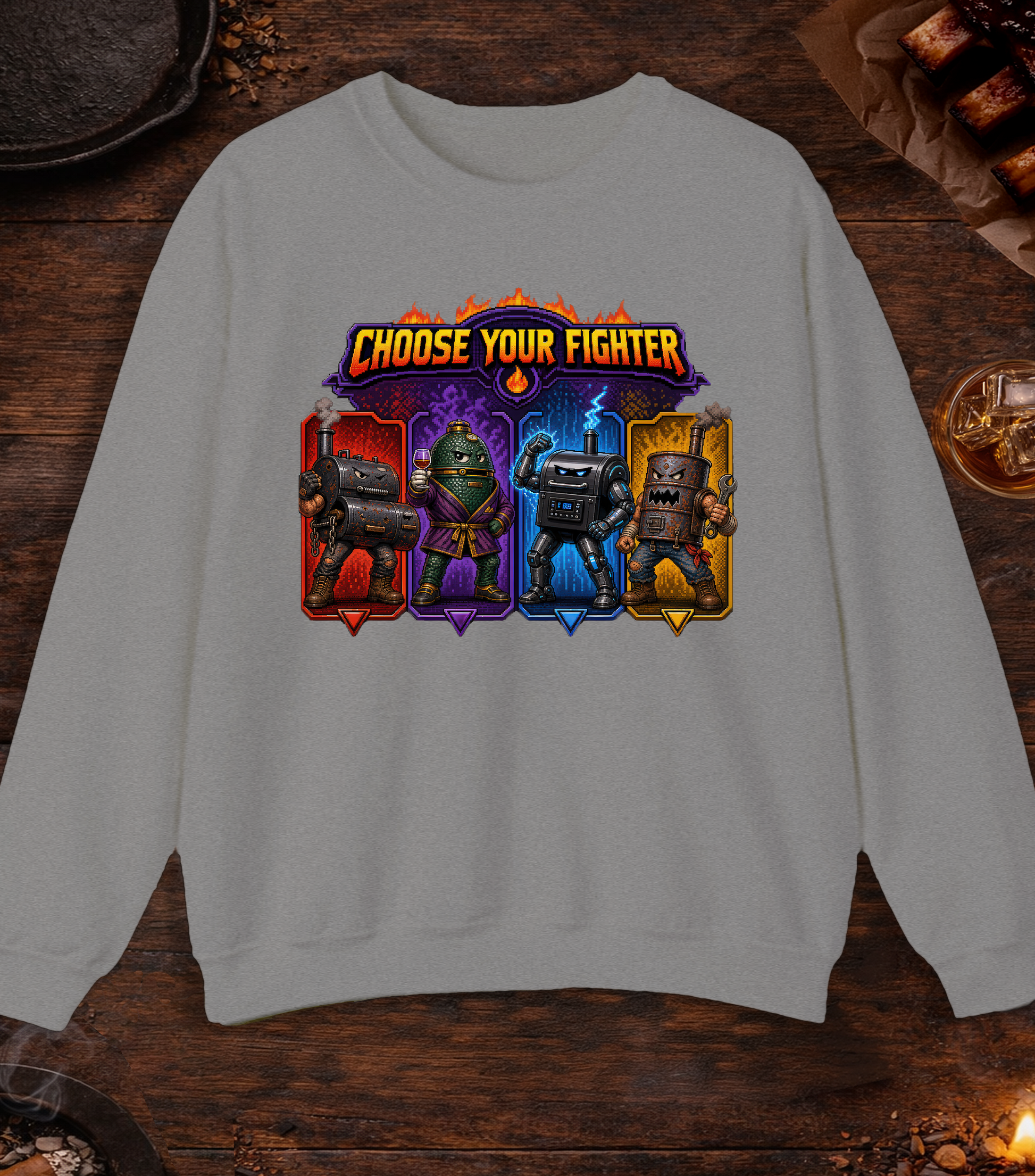 Choose Your Fighter Crewneck - Sport Grey