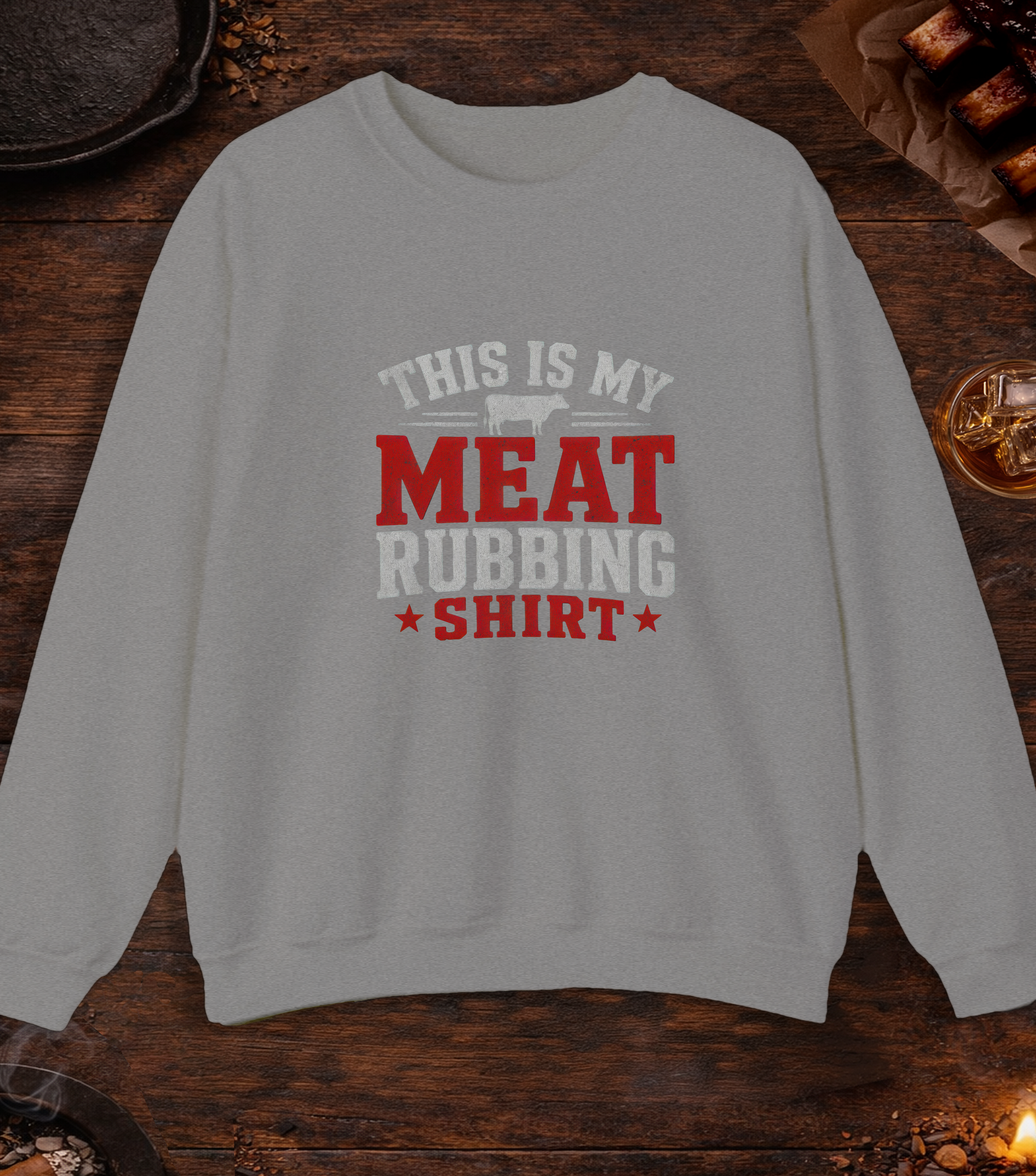 Meat Rubbing Shirt Crewneck - Sport Grey