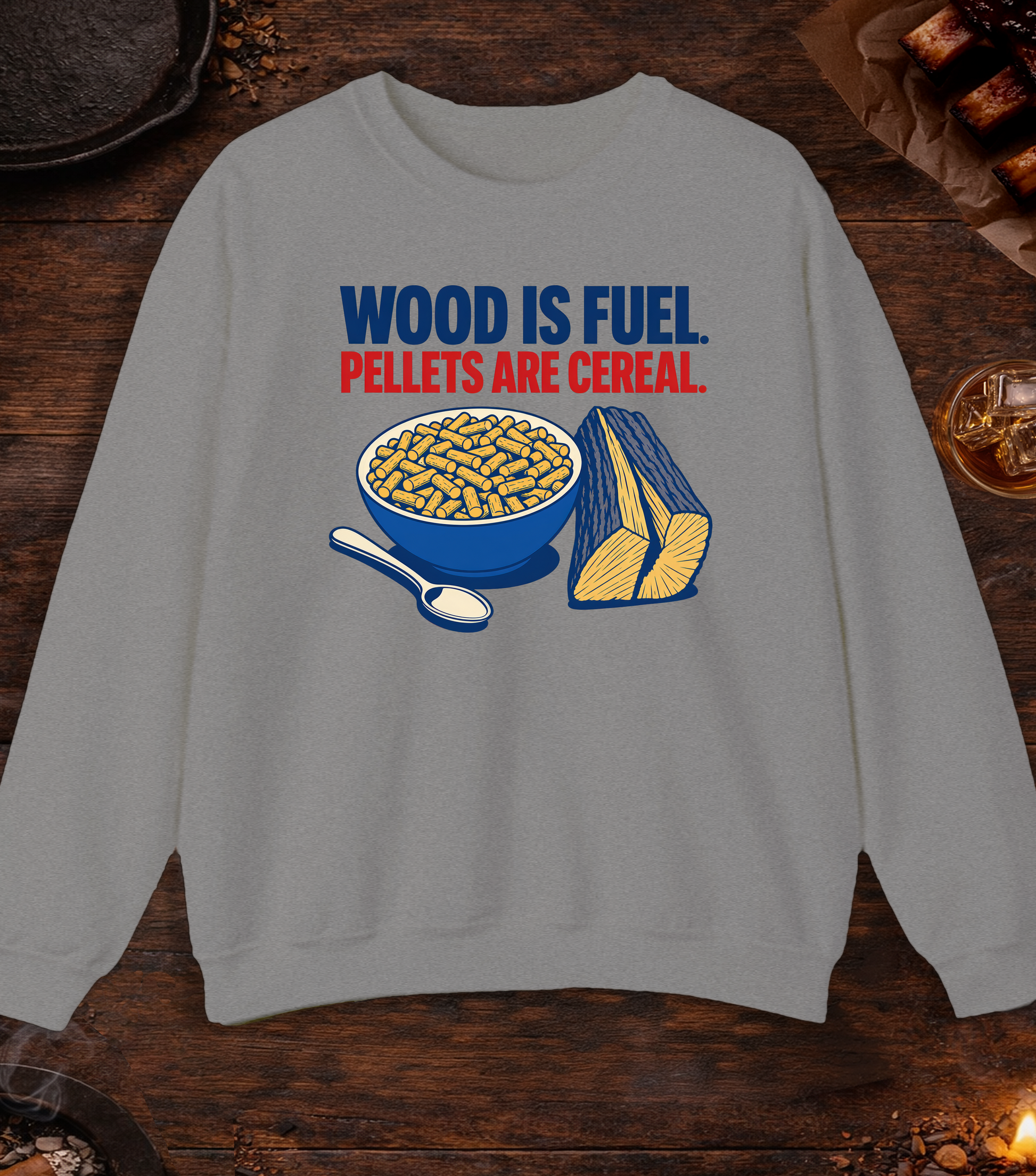 Pellets Are Cereal Crewneck - Sport Grey