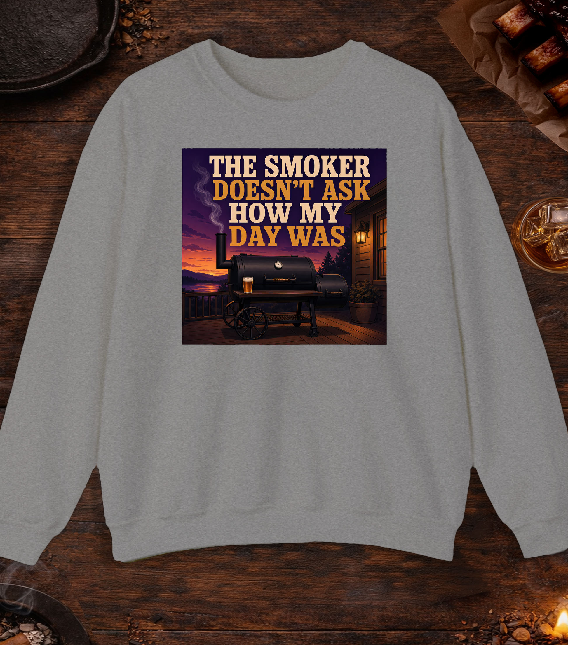 Doesn't Ask About My Day Crewneck - Sport Grey