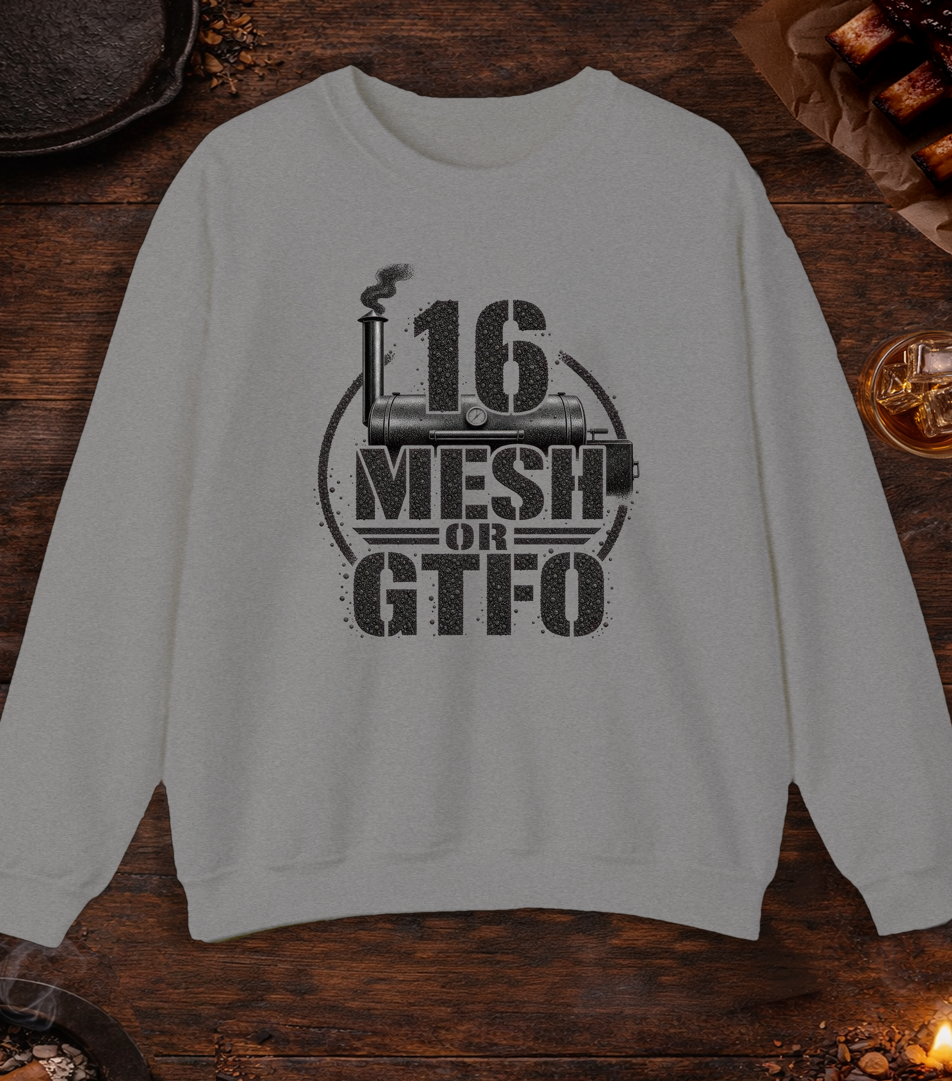 16 Mesh or GTFO Crewneck - Sport Grey