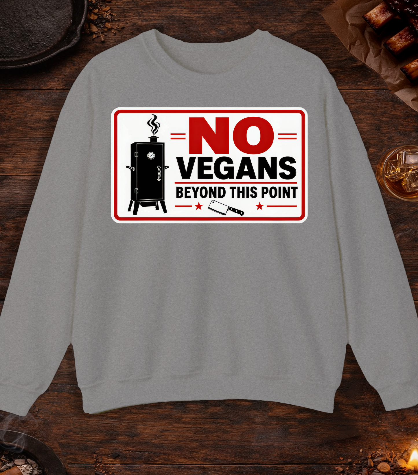 No Vegans Crewneck - Sport Grey
