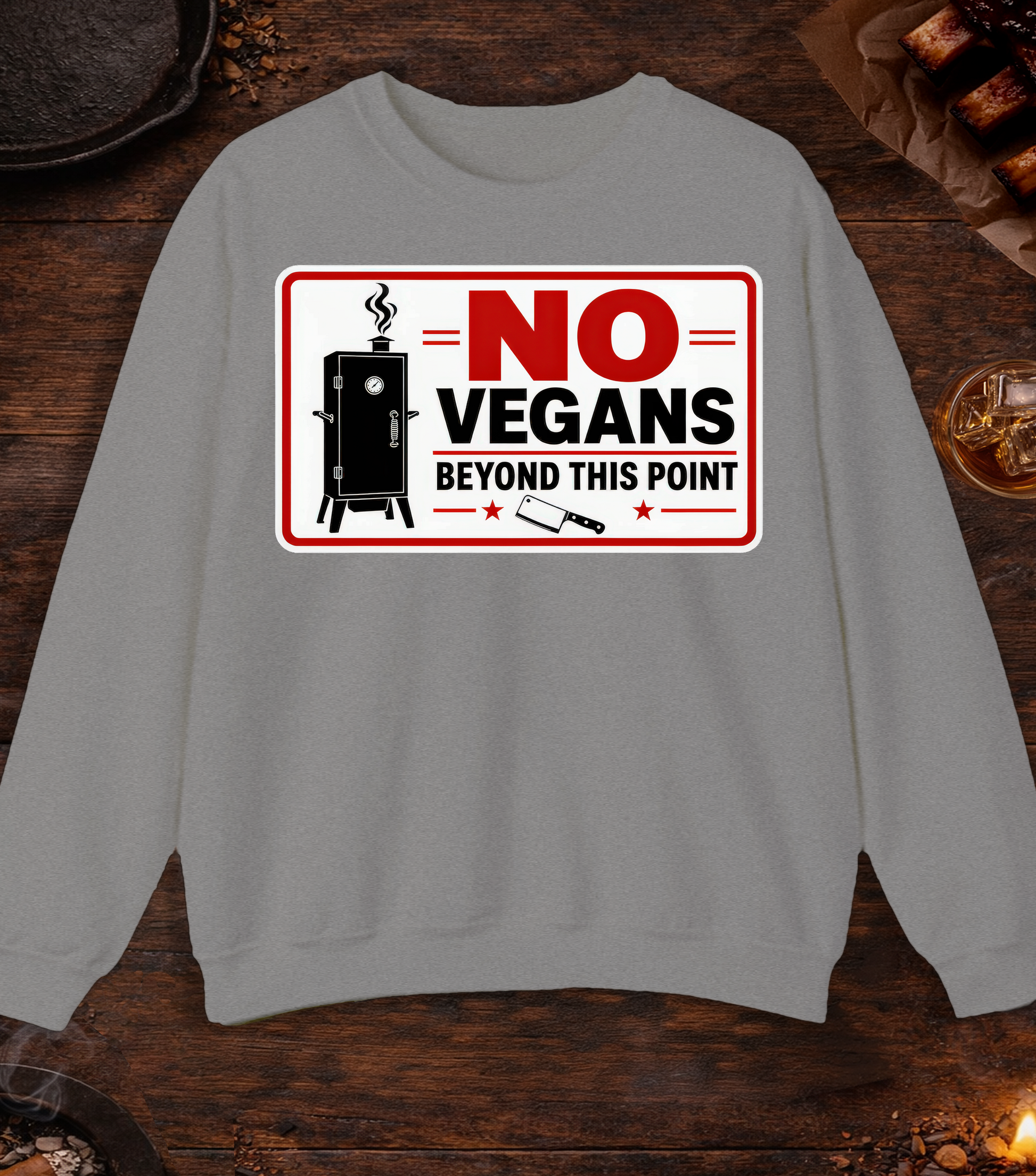 No Vegans Crewneck - Sport Grey