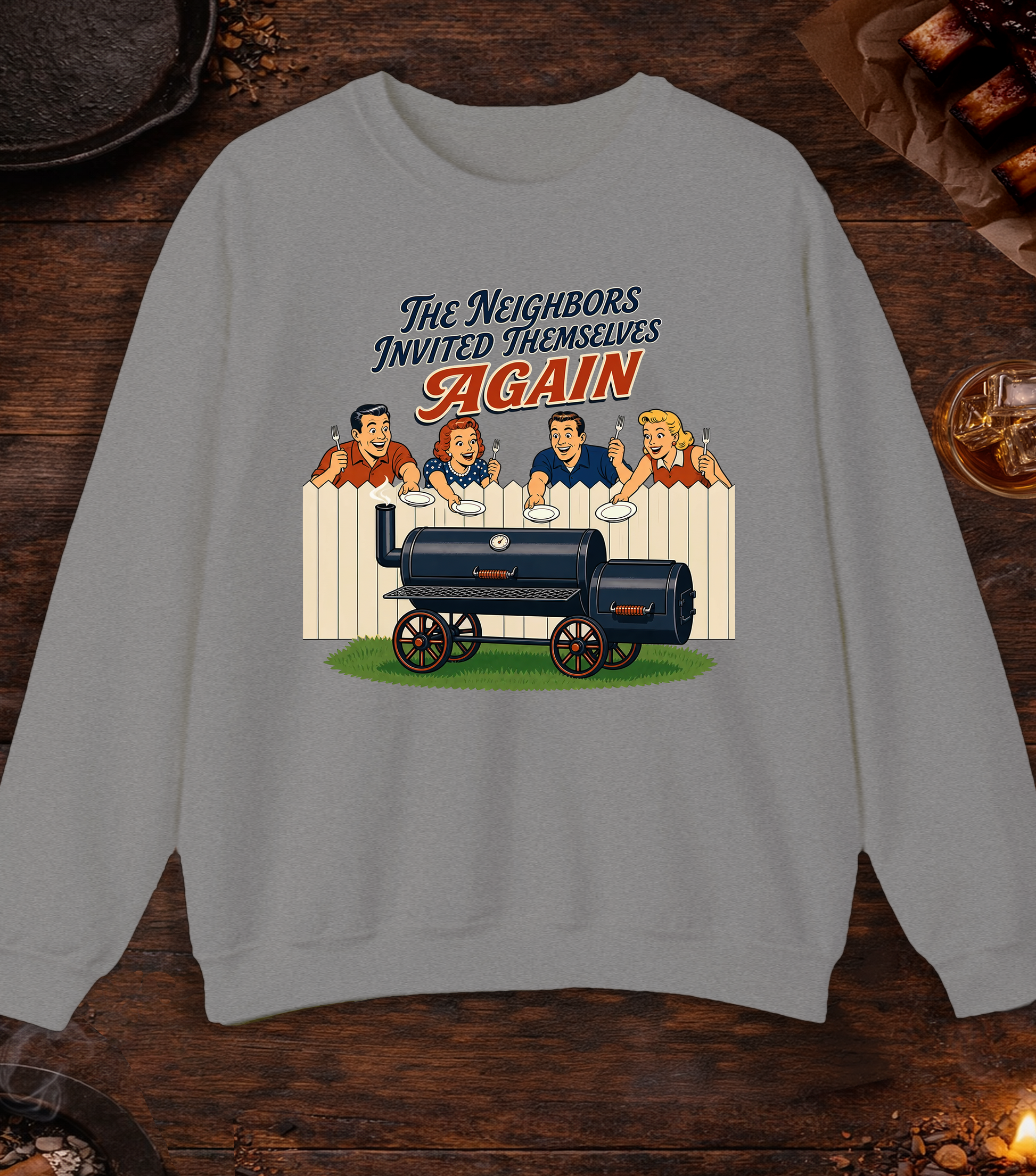 Neighbors Invited Themselves Crewneck - Sport Grey