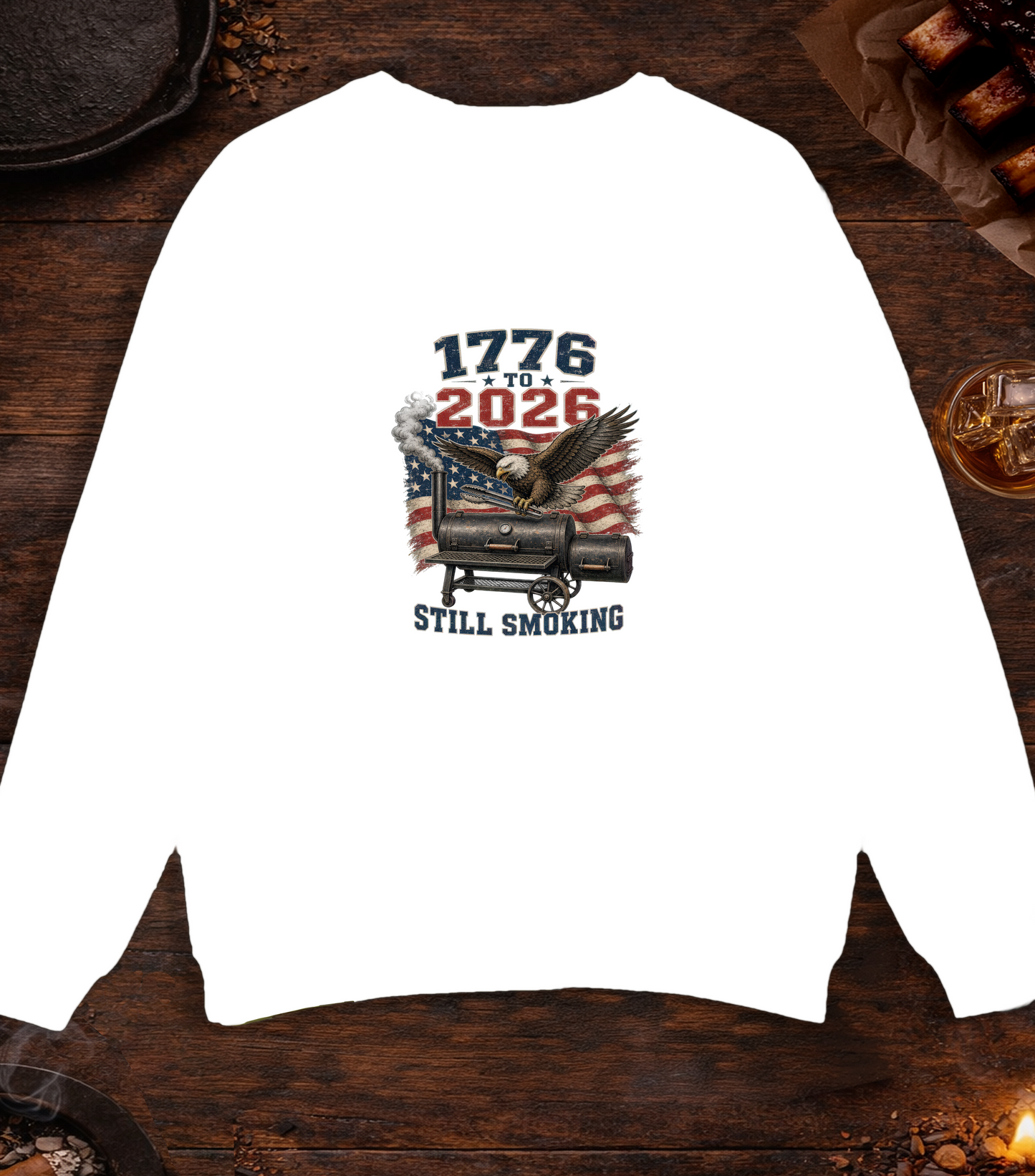 1776 To 2026 Smoking Crewneck - White