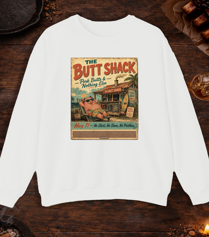 Butt Shack Matchbook Crewneck - White