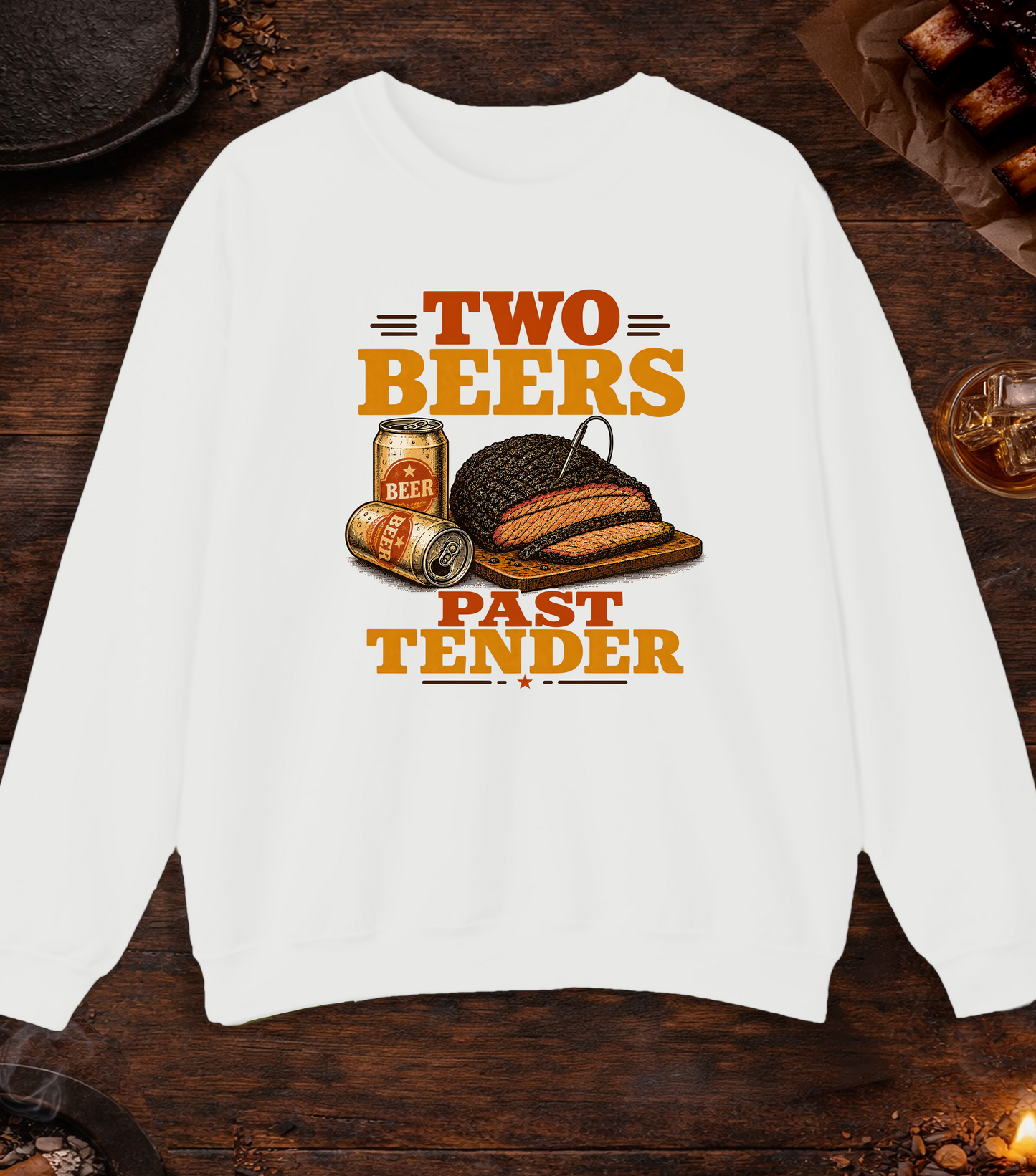 Two Beers Past Crewneck - White