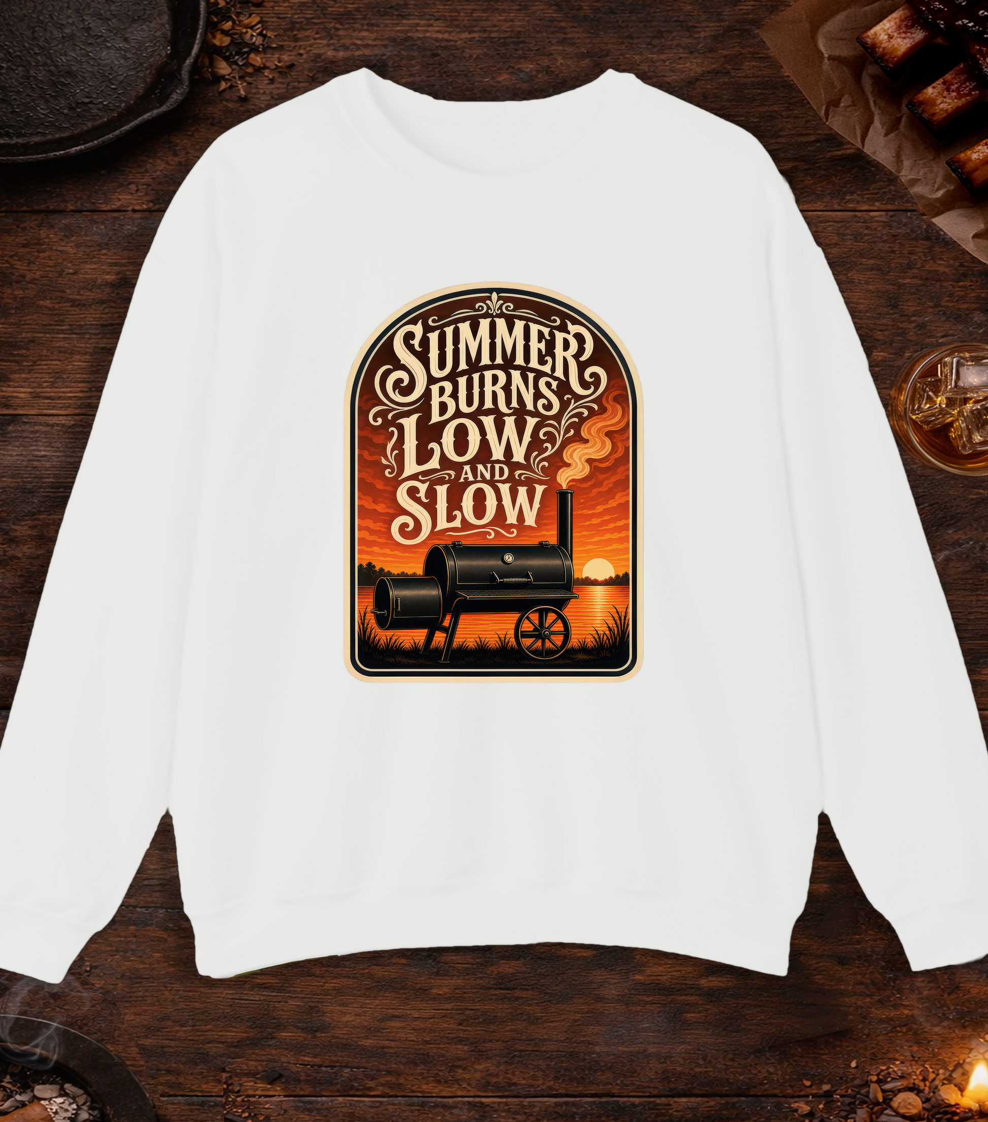 Summer Burns Low Slow Crewneck - White