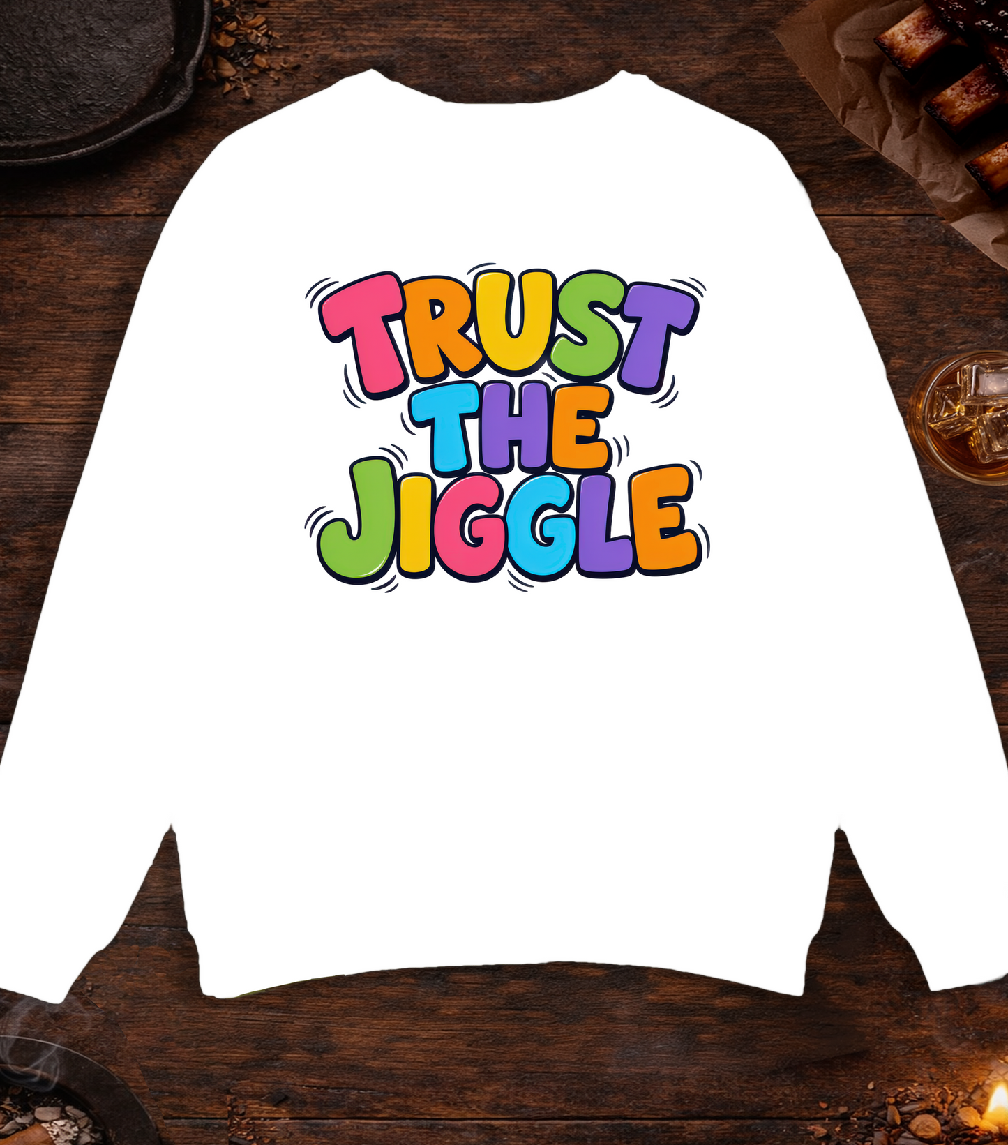 Trust the Jiggle Crewneck - White