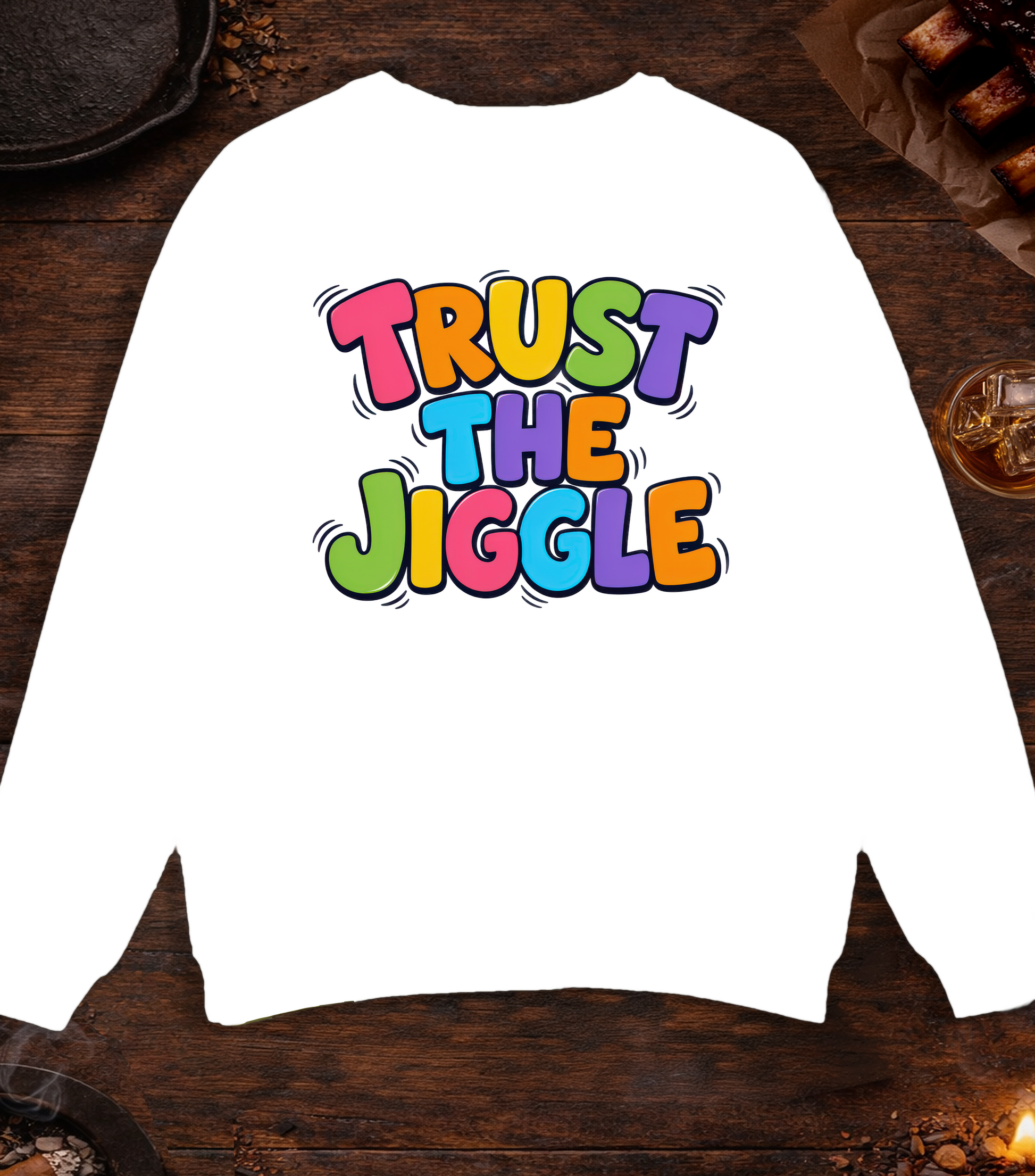Trust the Jiggle Crewneck - White
