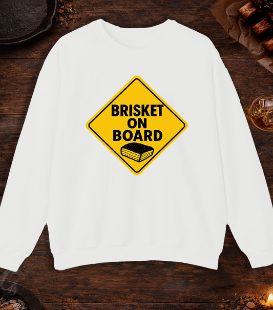 Brisket on Board Crewneck - White