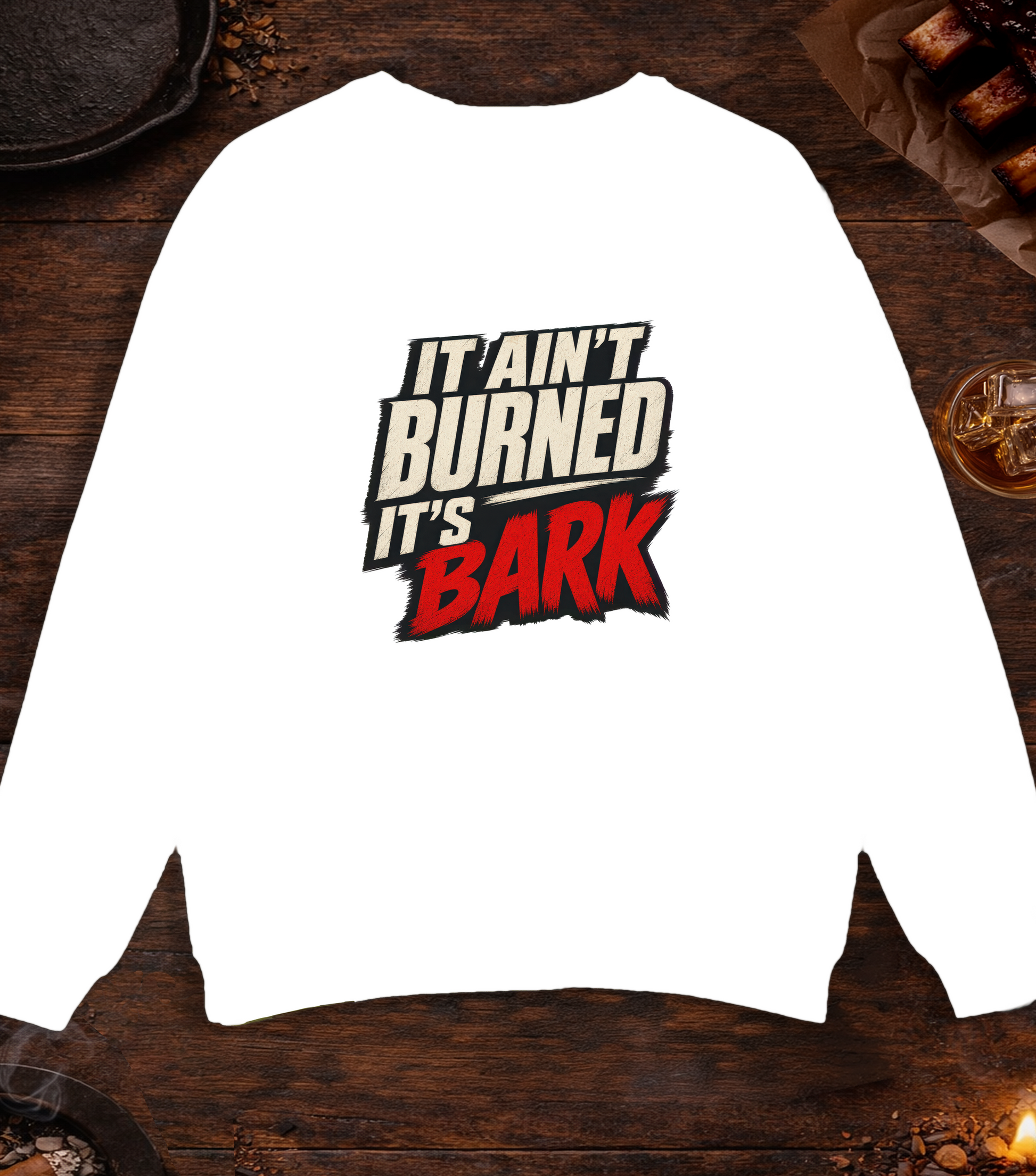 Not Burned Bark Crewneck - White