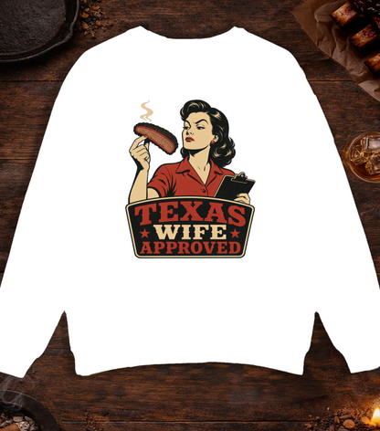 Texas Wife Approved Crewneck - White