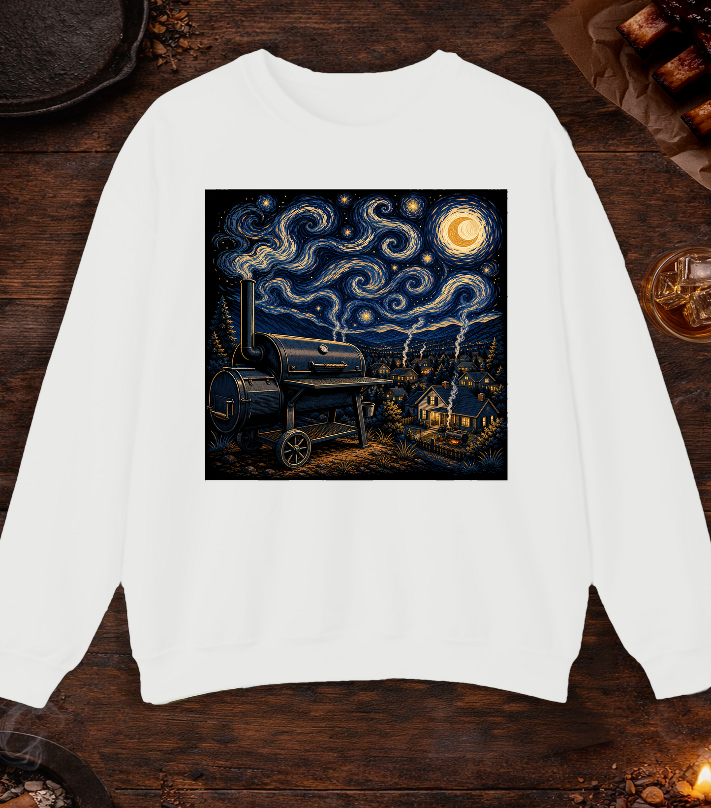 Smokey Night Crewneck - White