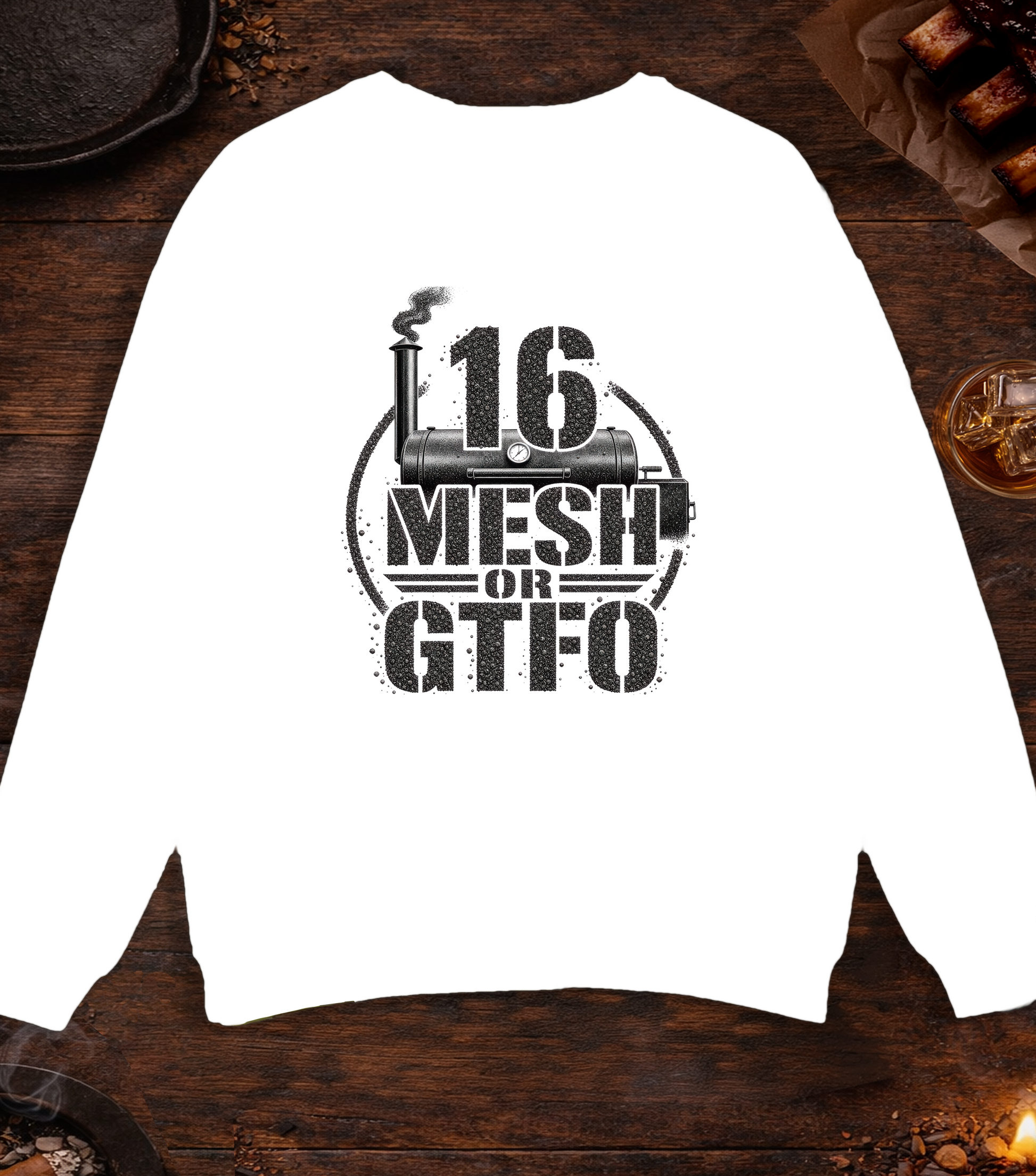 16 Mesh or GTFO Crewneck - White