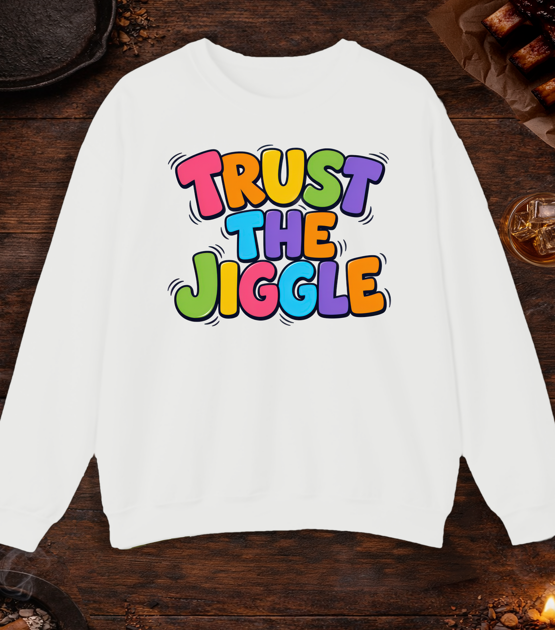 Trust the Jiggle Crewneck - White