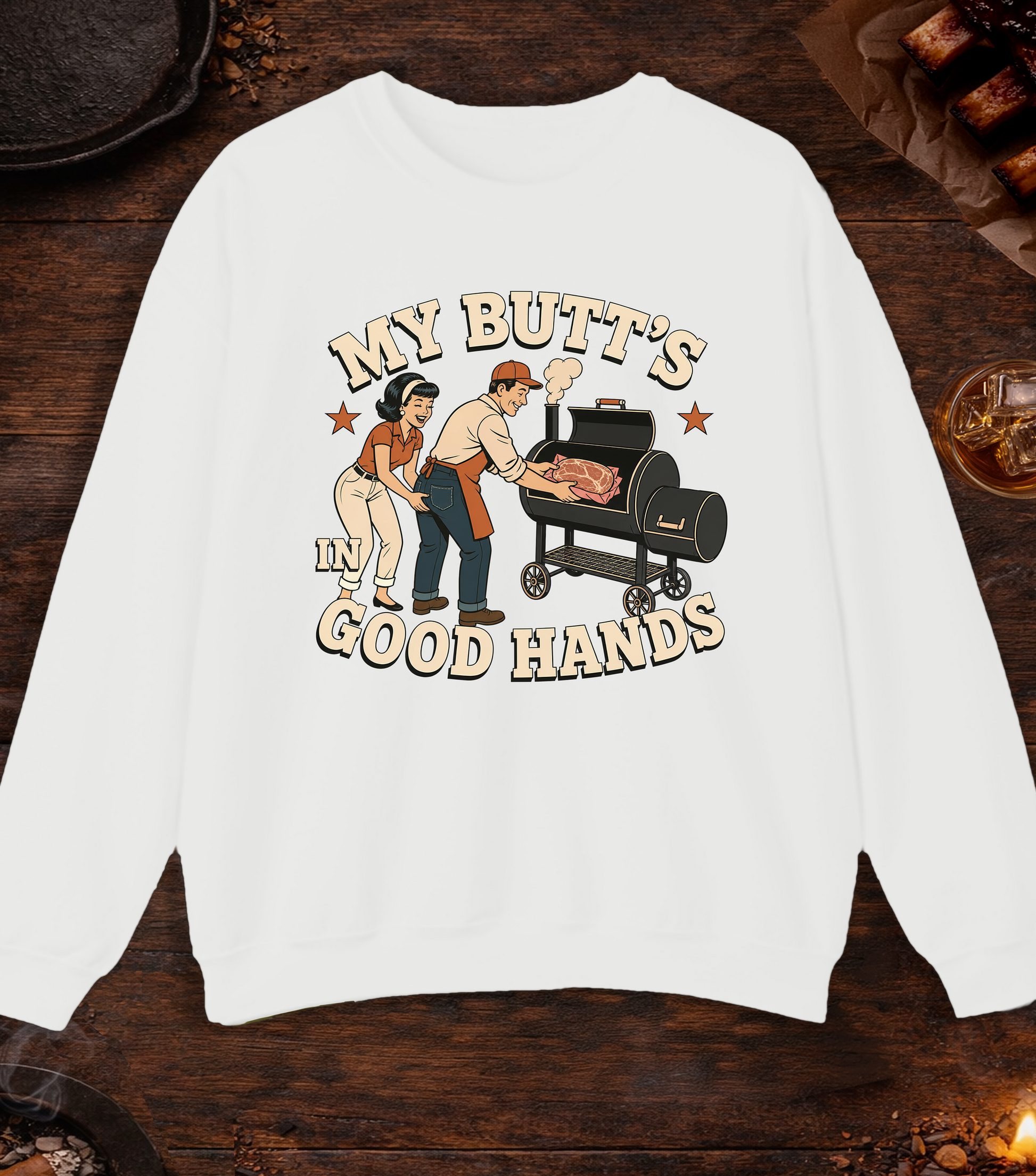 Butt Good Hands Crewneck - White