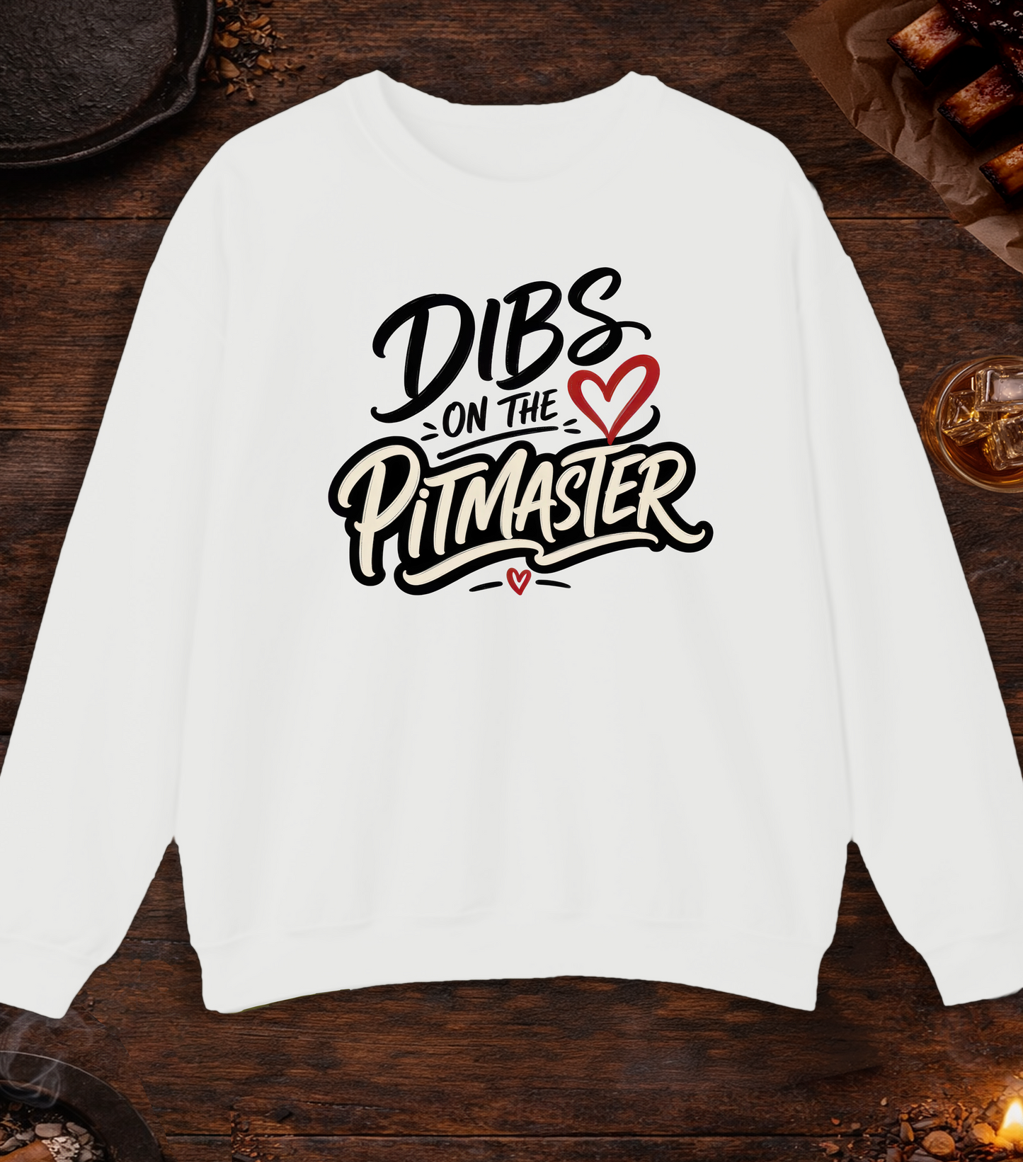 Dibs on the Pitmaster Crewneck - White