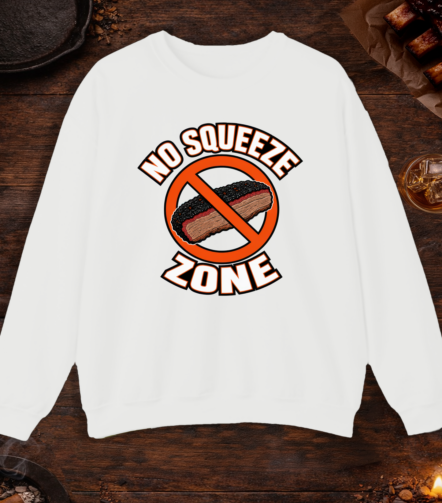 No Squeeze Zone Crewneck - White