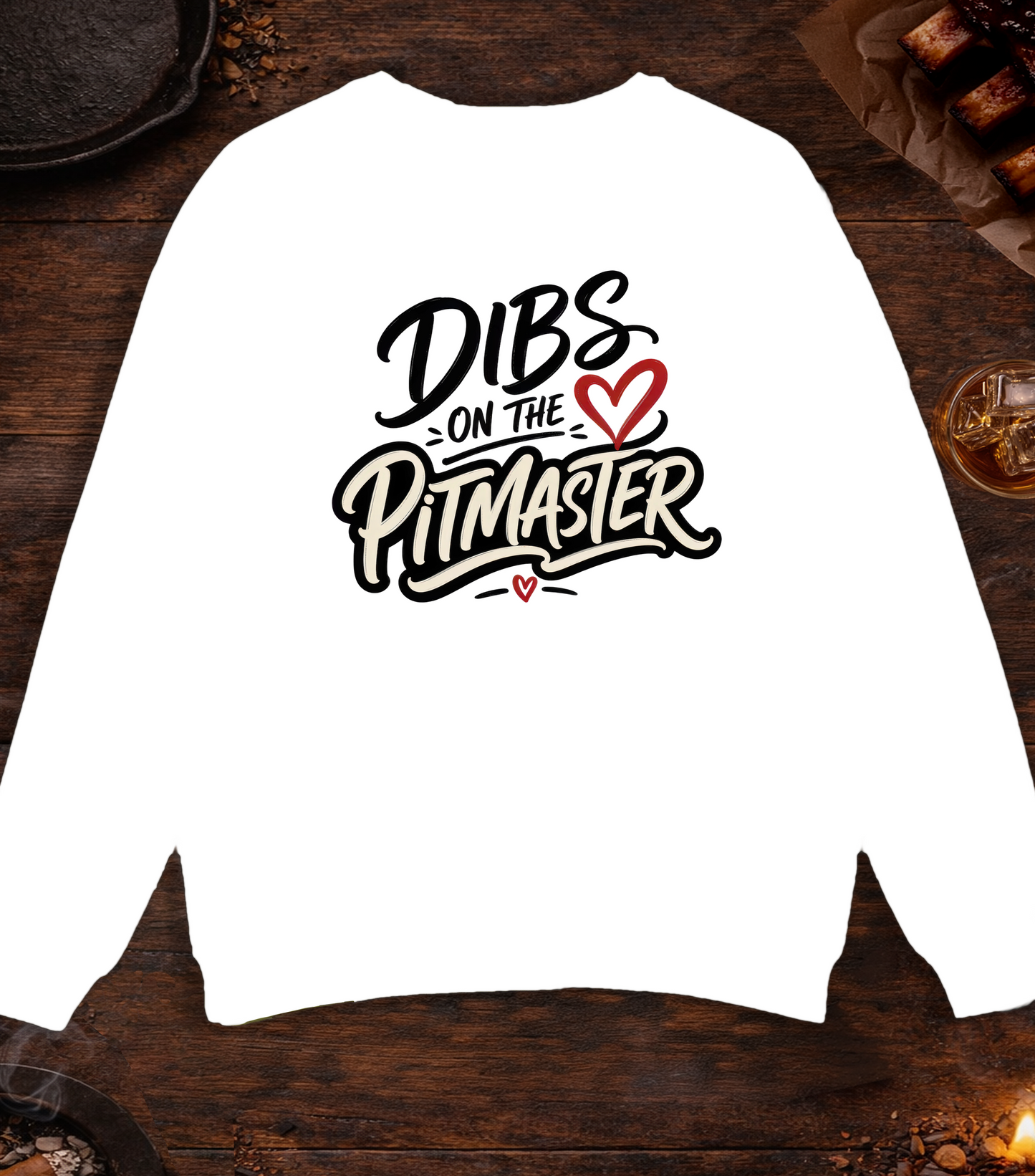 Dibs on the Pitmaster Crewneck - White