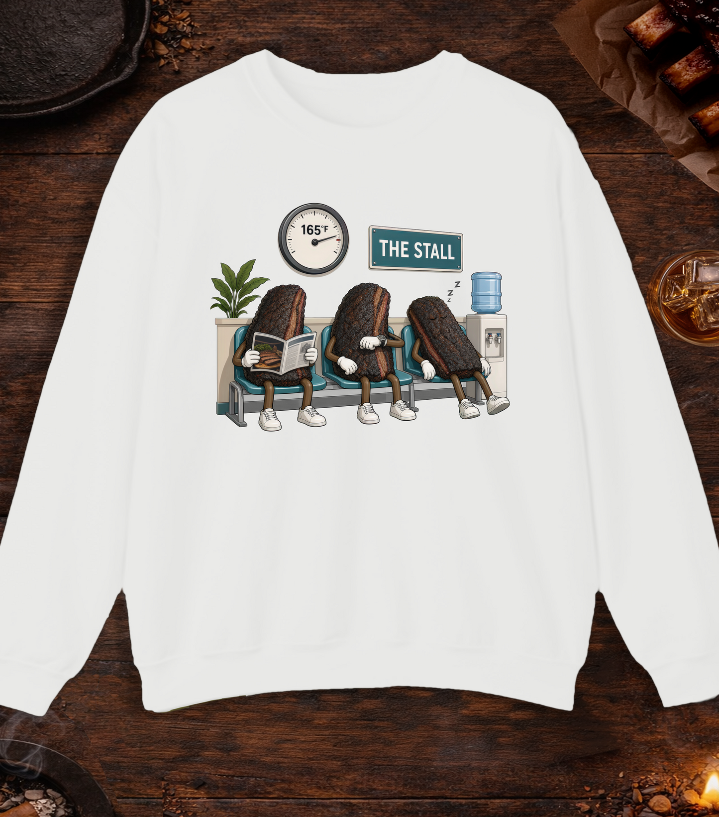 Stall Waiting Room Crewneck - White