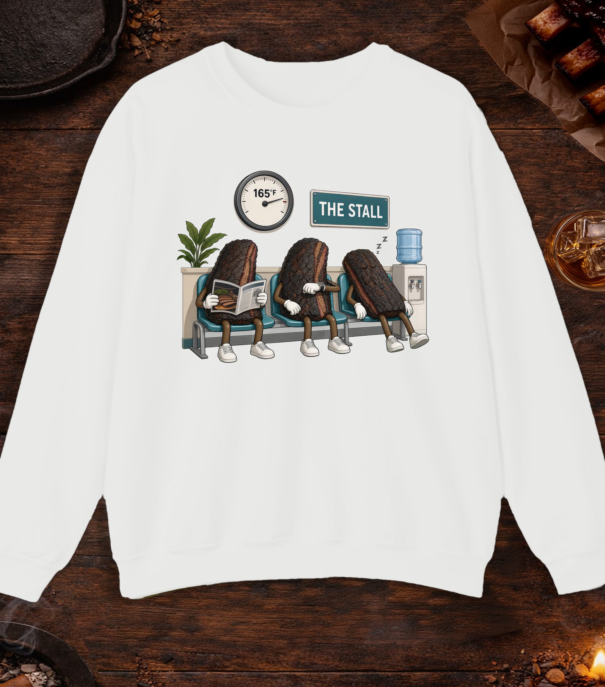 Stall Waiting Room Crewneck - White