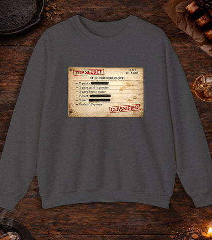 Dads BBQ Rub Recipe Crewneck - Dark Heather
