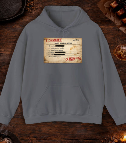 Dads BBQ Rub Recipe Hoodie - Charcoal
