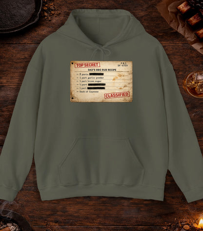 Dads BBQ Rub Recipe Hoodie - Military Green