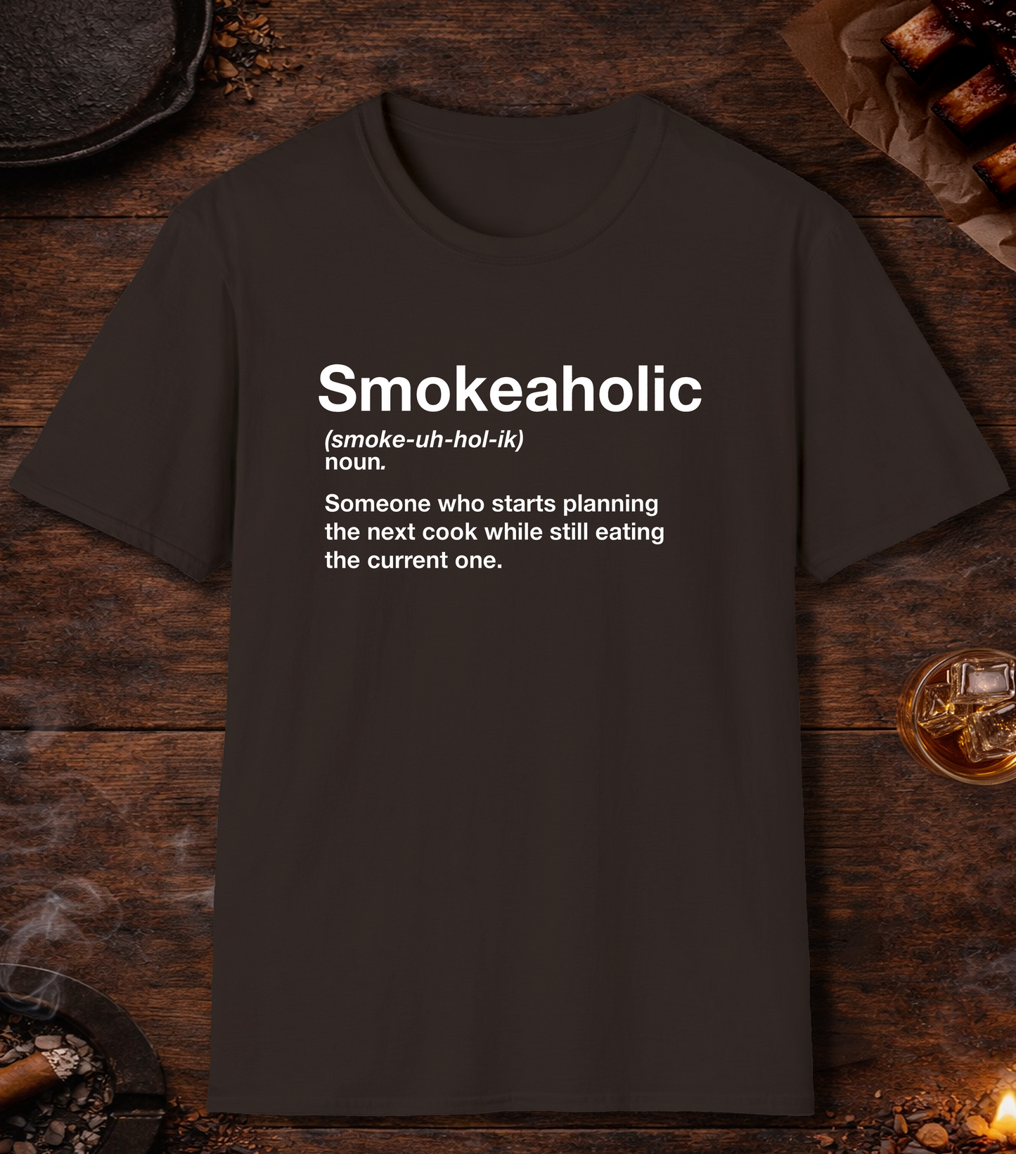 Smokeaholic Transparent T-Shirt - Dark Chocolate