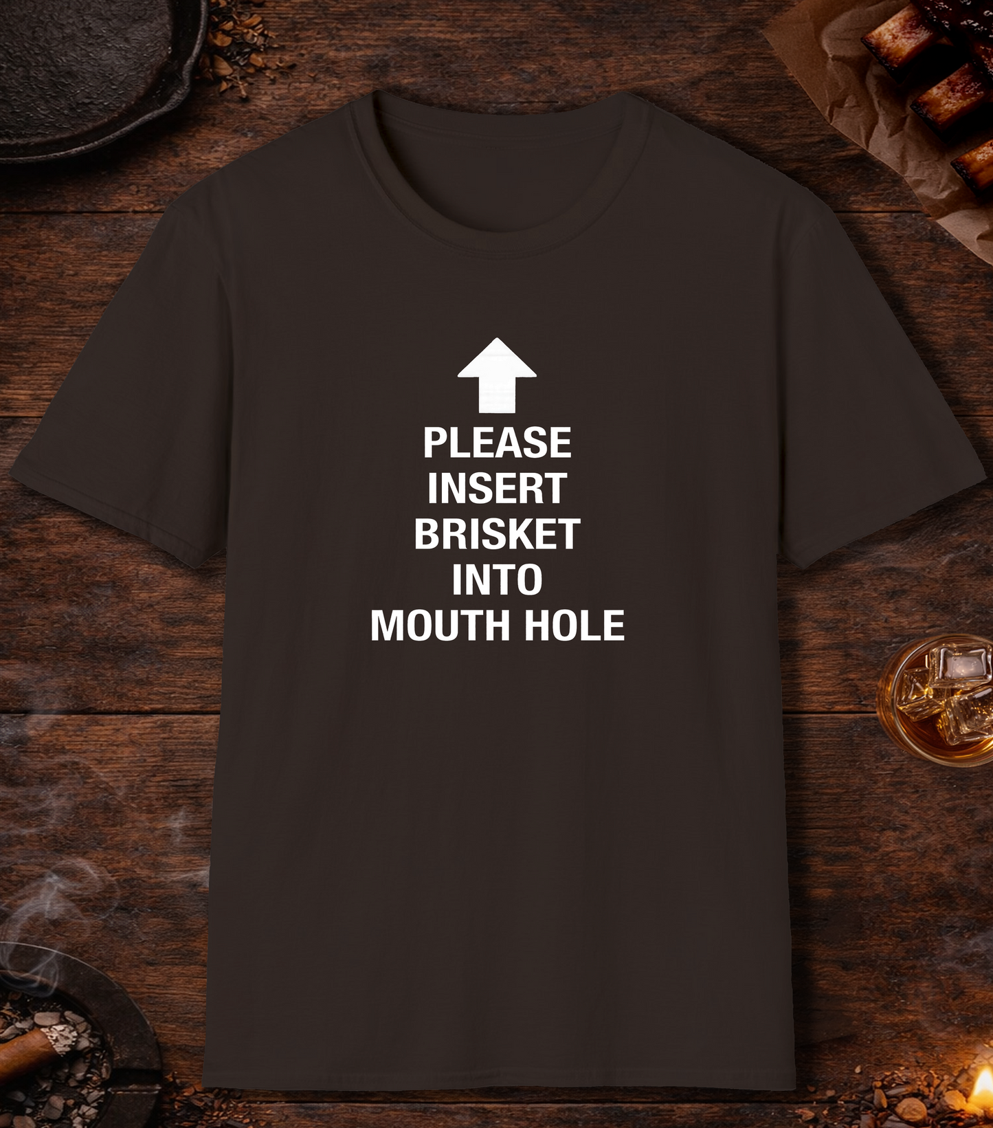 Please Insert Brisket T-Shirt - Dark Chocolate