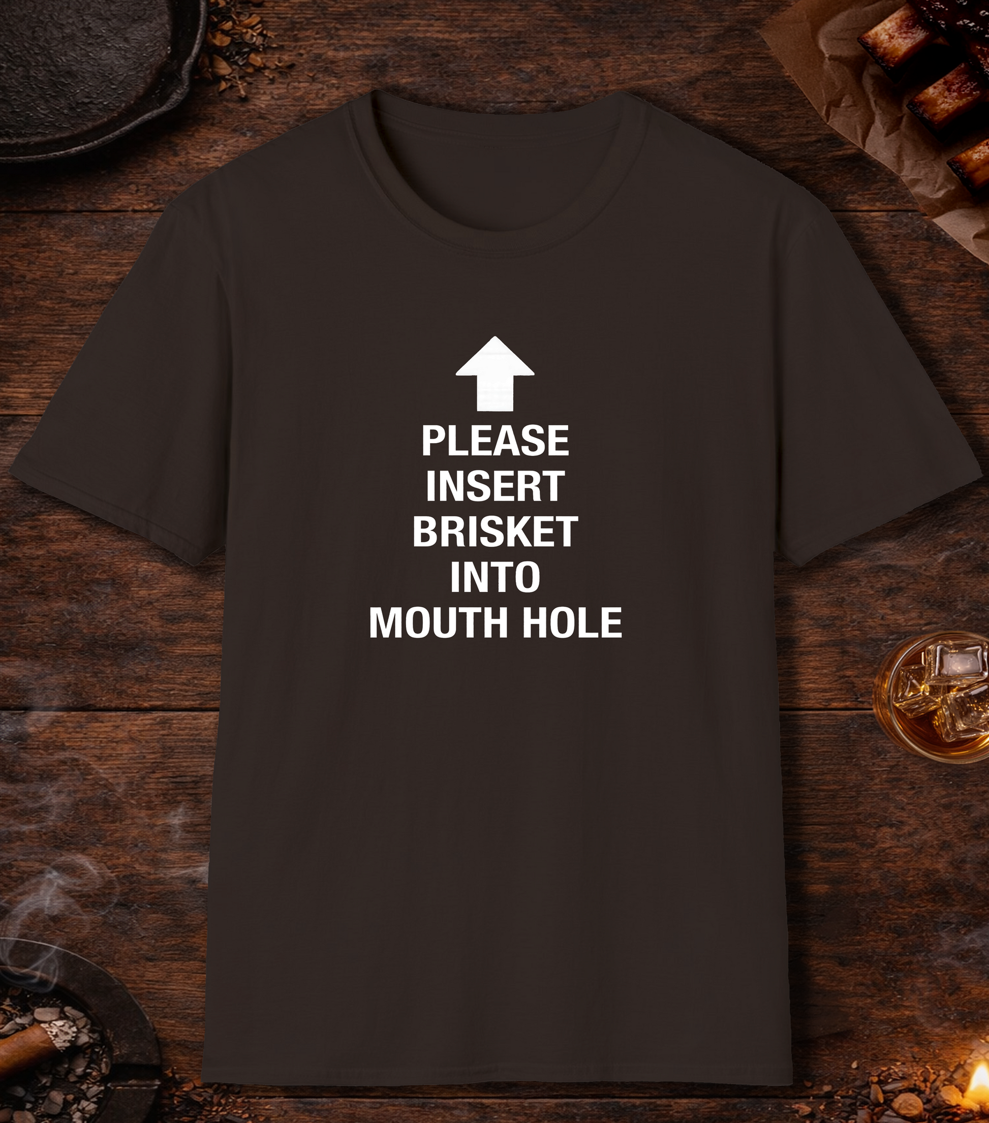 Please Insert Brisket T-Shirt - Dark Chocolate