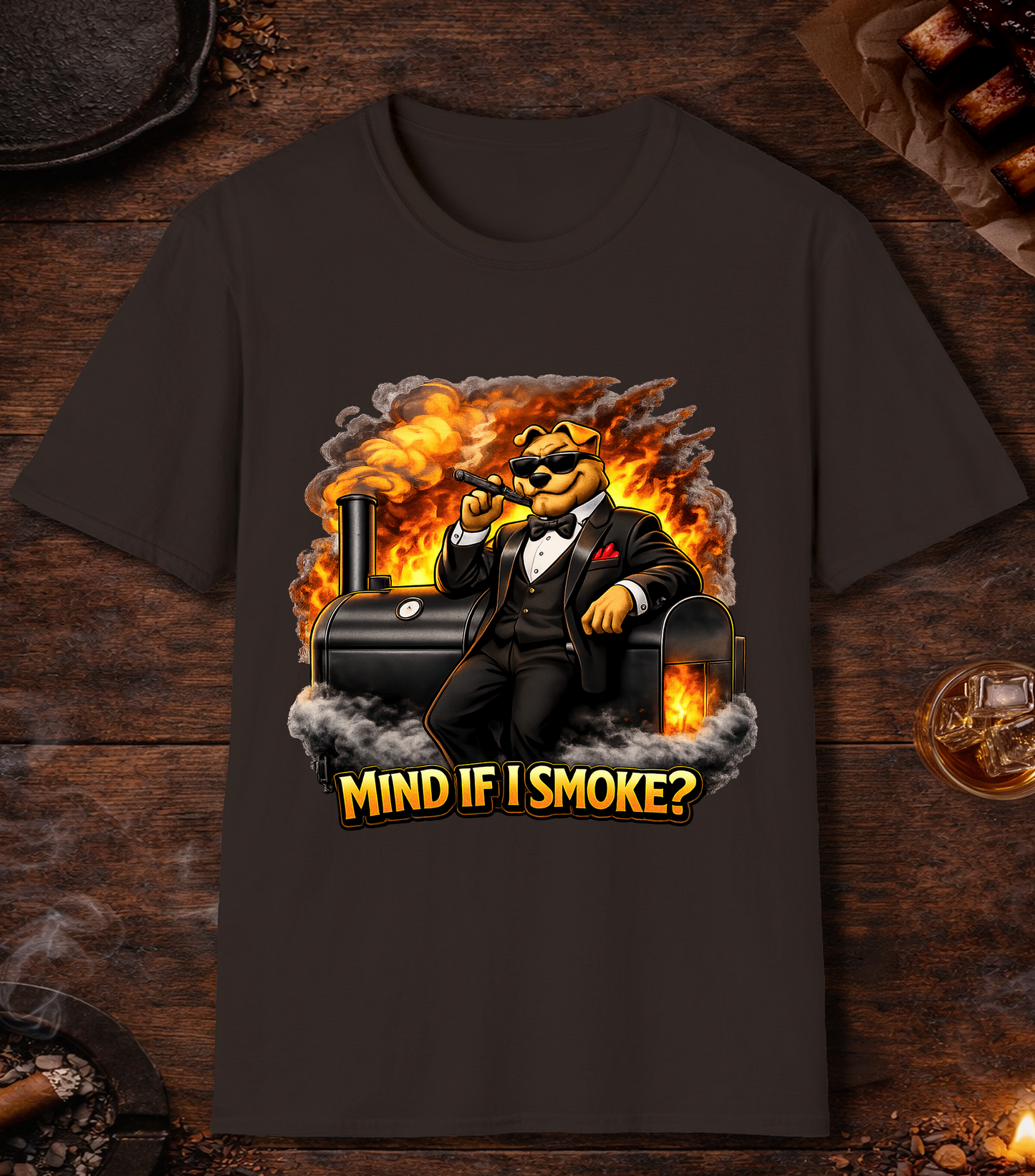 Mind If I Smoke T-Shirt - Dark Chocolate