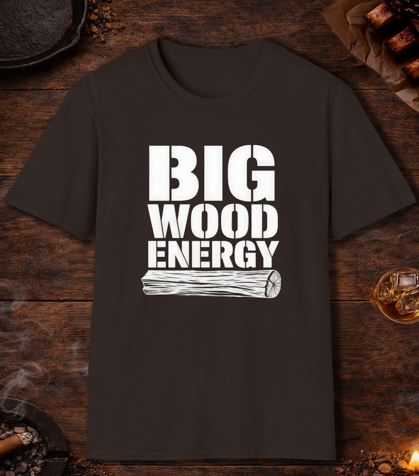 Big Wood Energy T-Shirt - Dark Chocolate