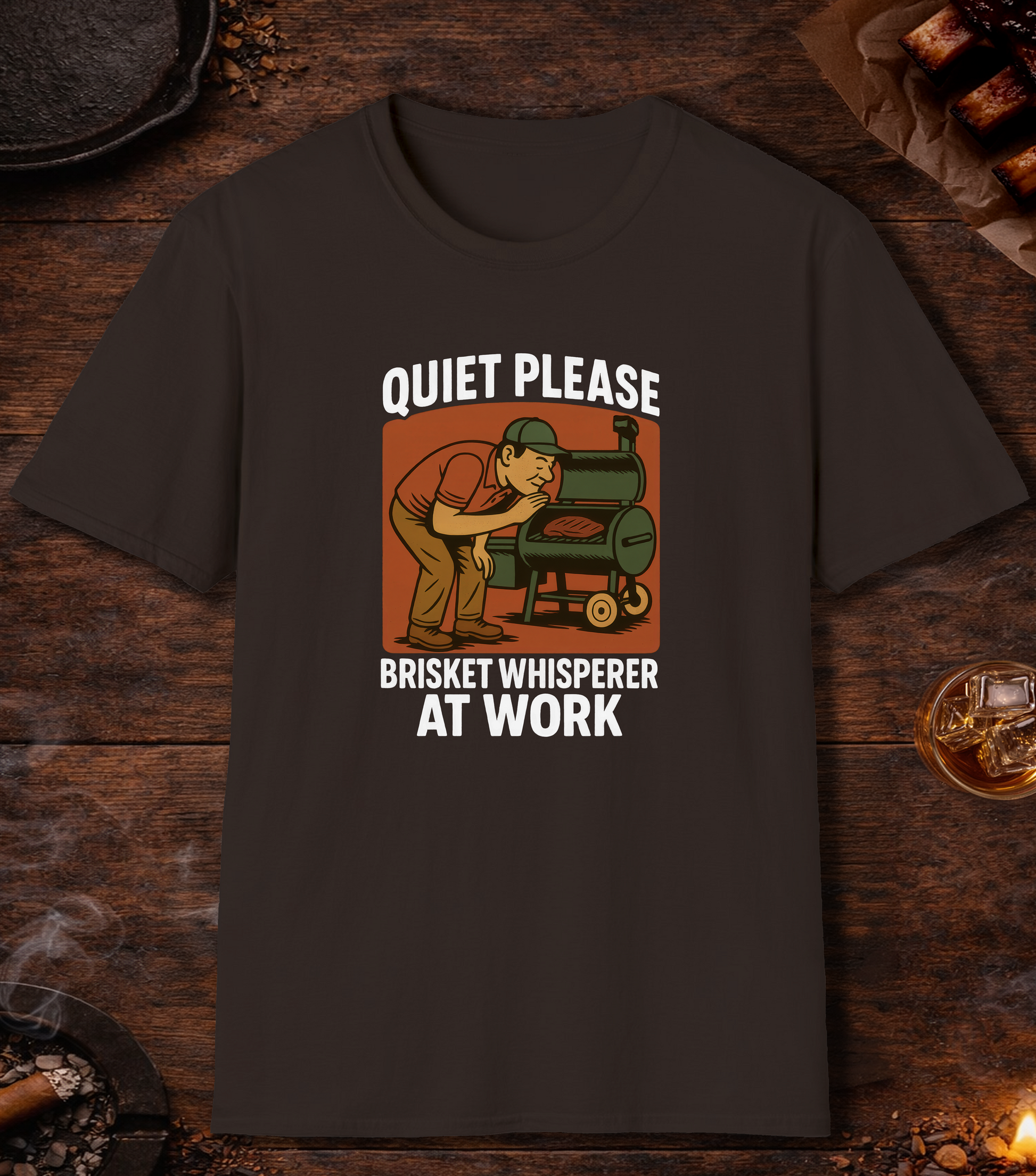 Brisket Whisperer T-Shirt - Dark Chocolate