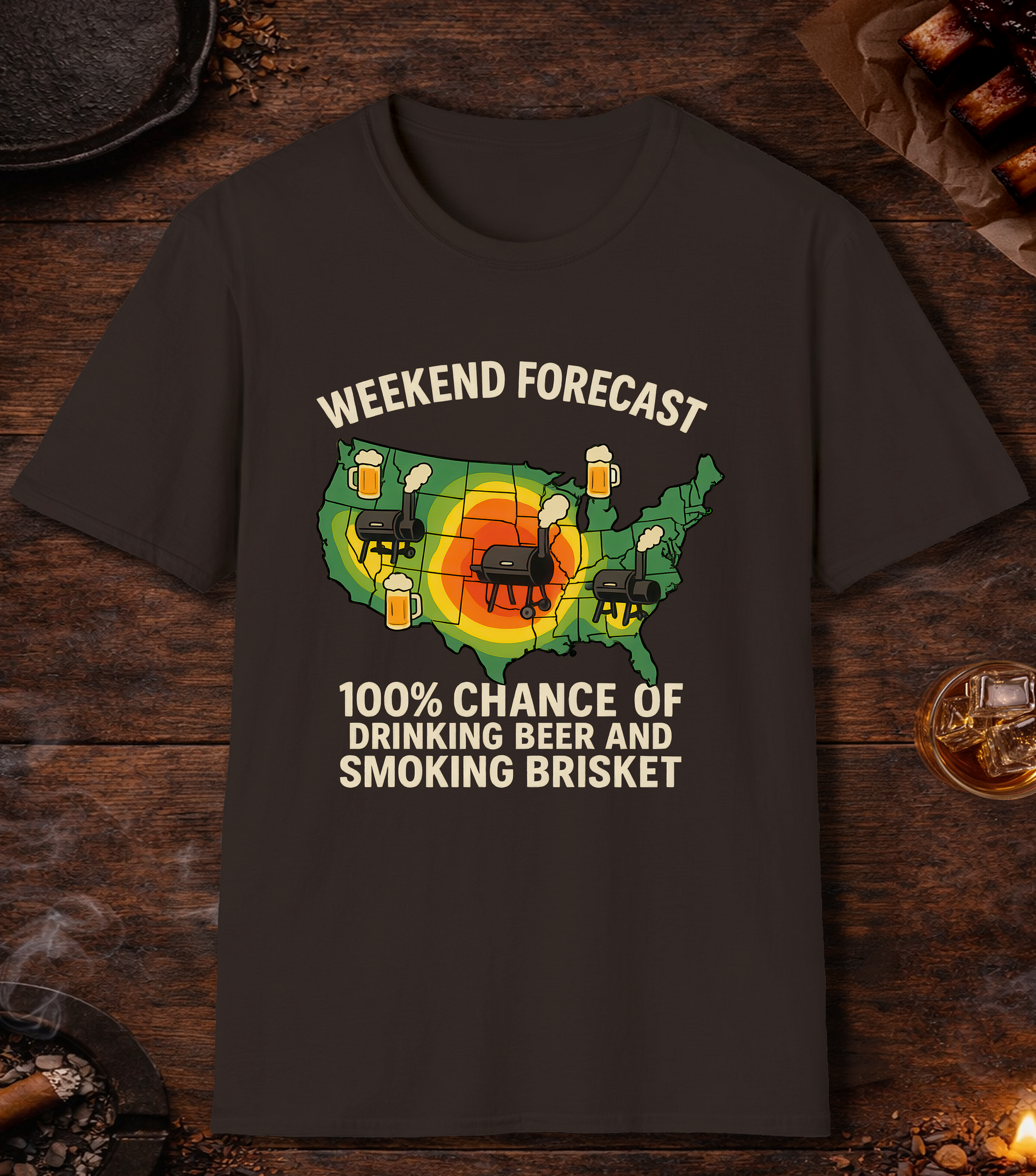 Weekend Forcast T-Shirt - Dark Chocolate